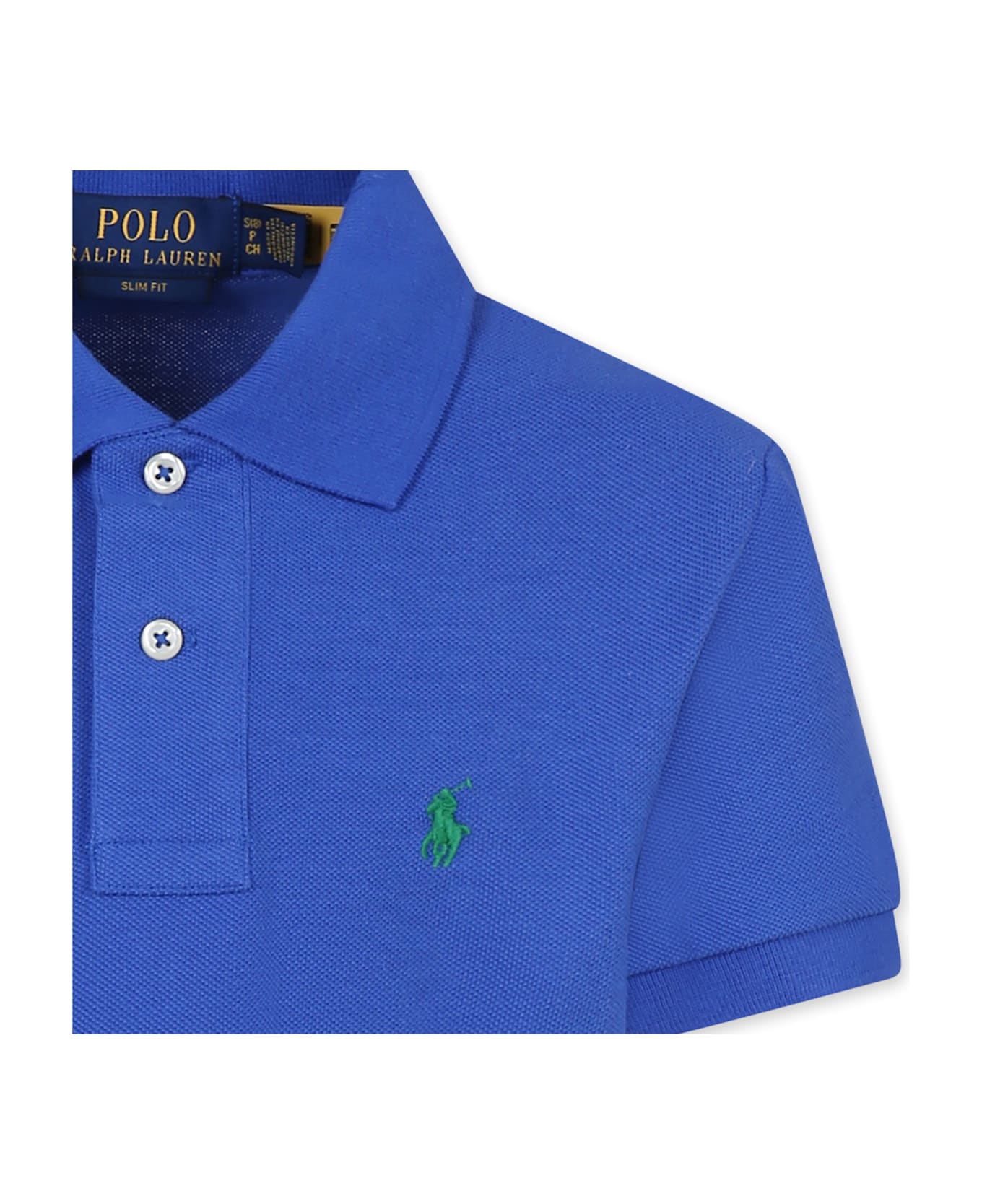 Ralph Lauren Blue Polo Shirt For Boy With Horse - Blue