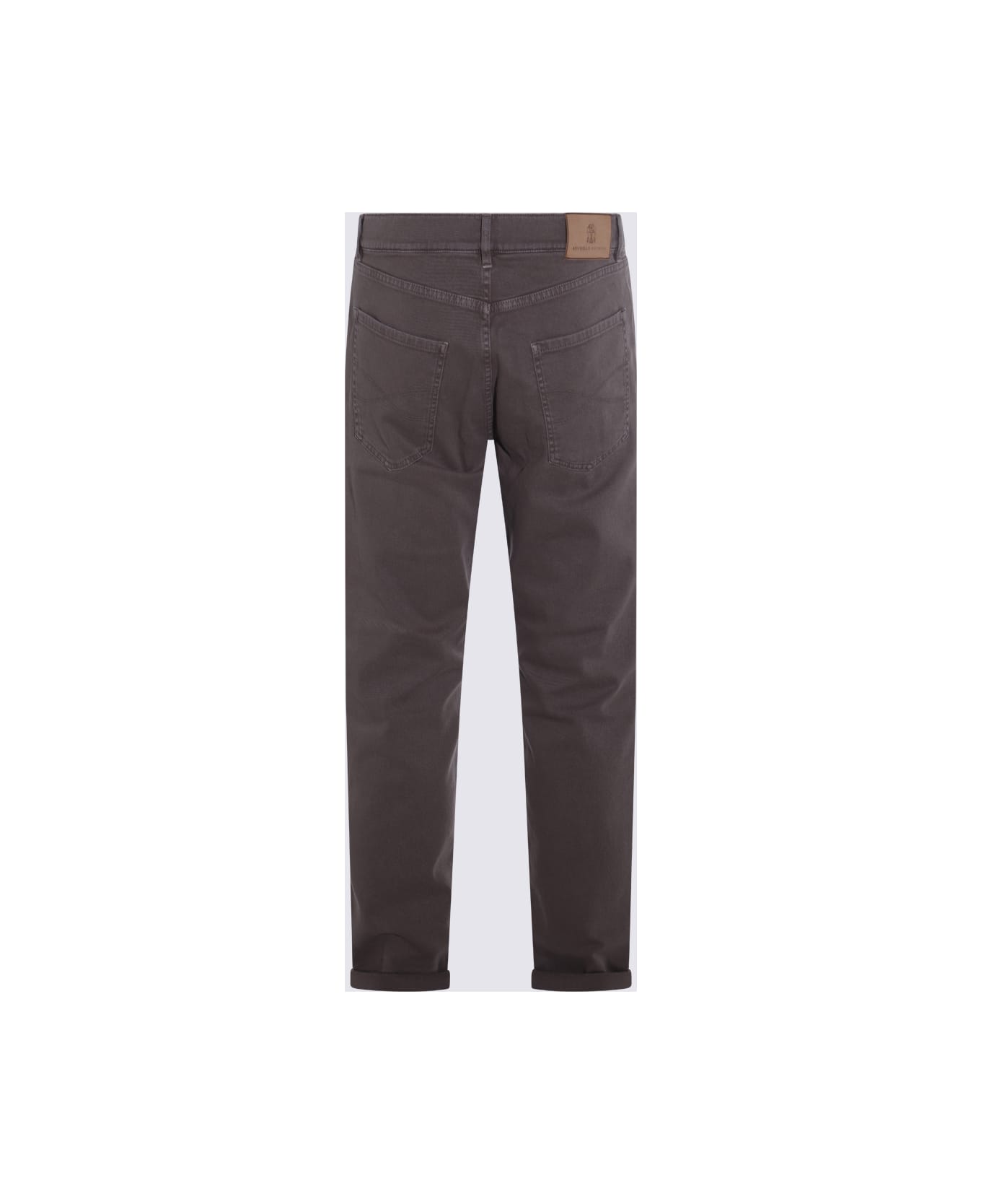 Brunello Cucinelli Brown Cotton Pants - Dove Grey