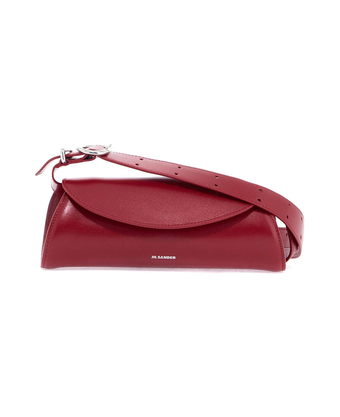 Jil Sander Cedar Red Mini Cannolo Leather Crossbody Bag Jil Sander Cedar Red Mini Cannolo Leather Crossbody Bag