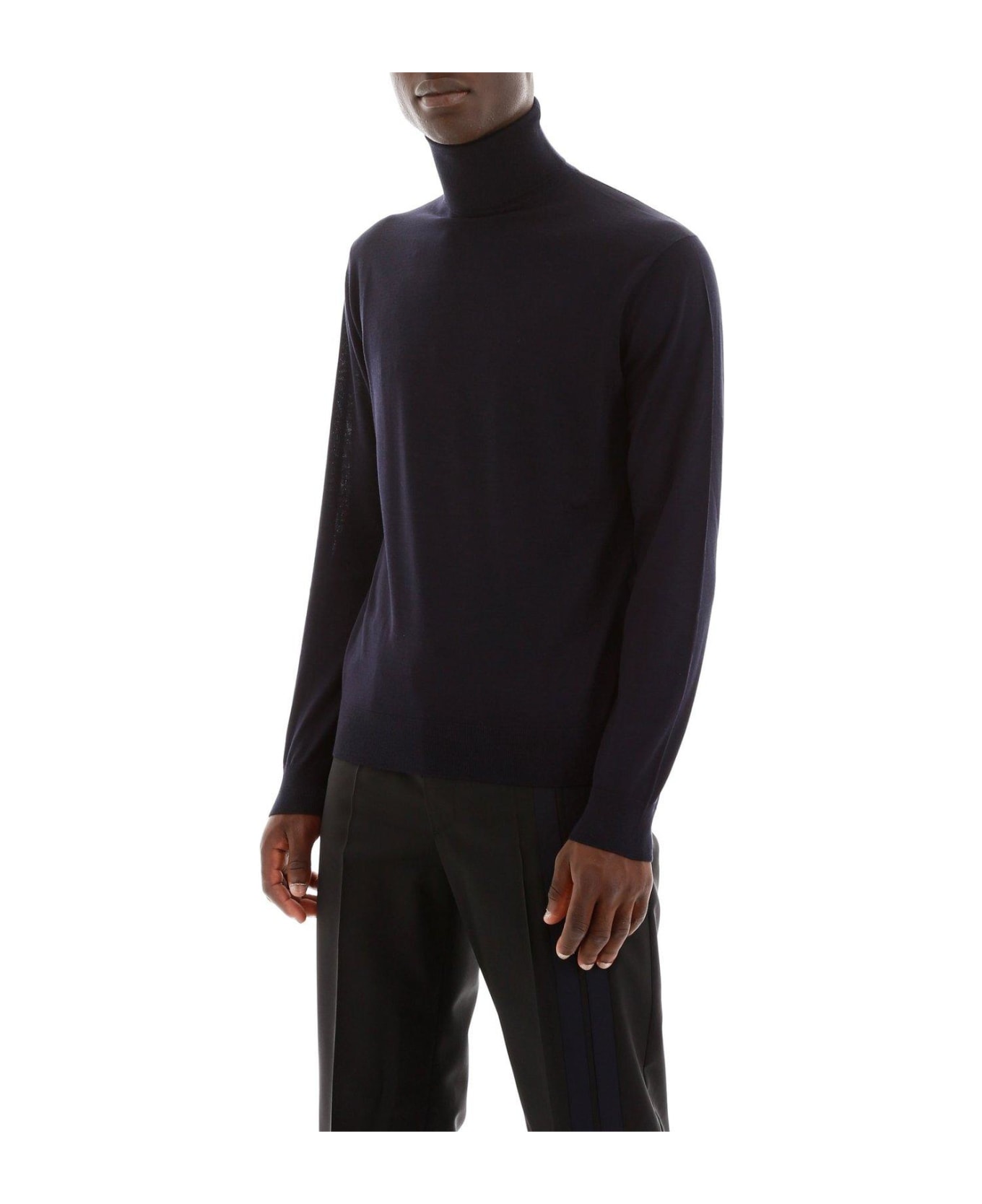 Prada Turtleneck Knitted Pullover - BLU