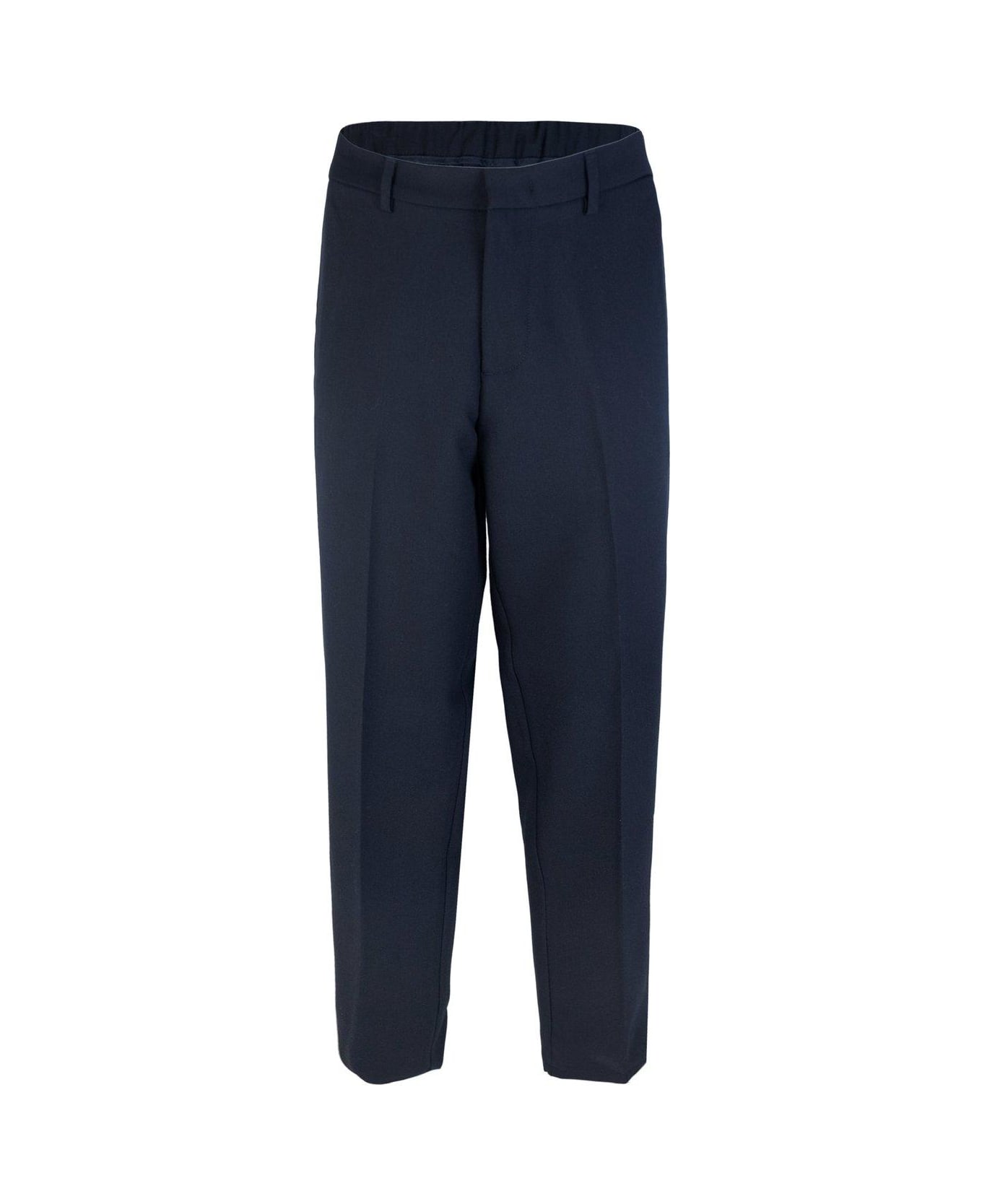 Emporio Armani Pleated Tapered Trousers - Blu navy