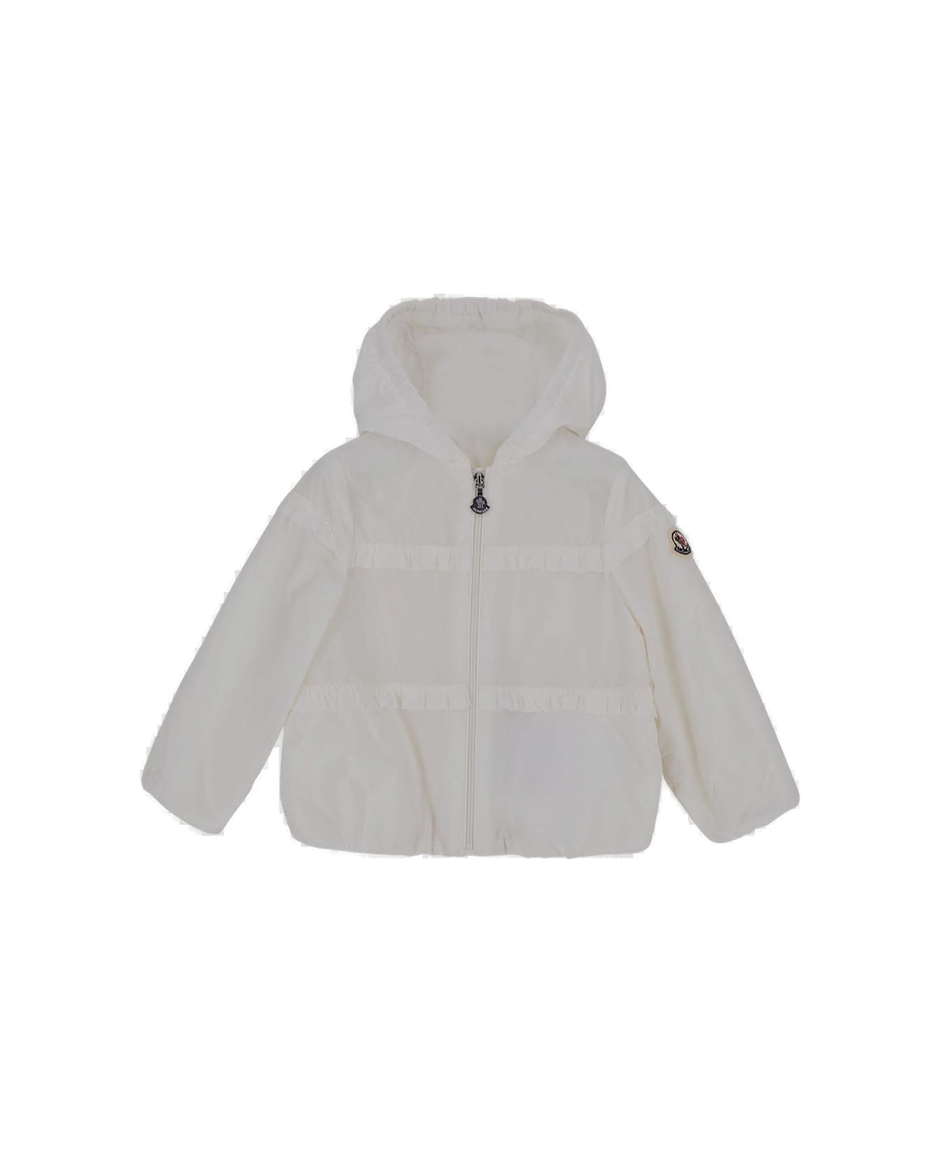 Moncler Logo Patch Hooded Jacket - White