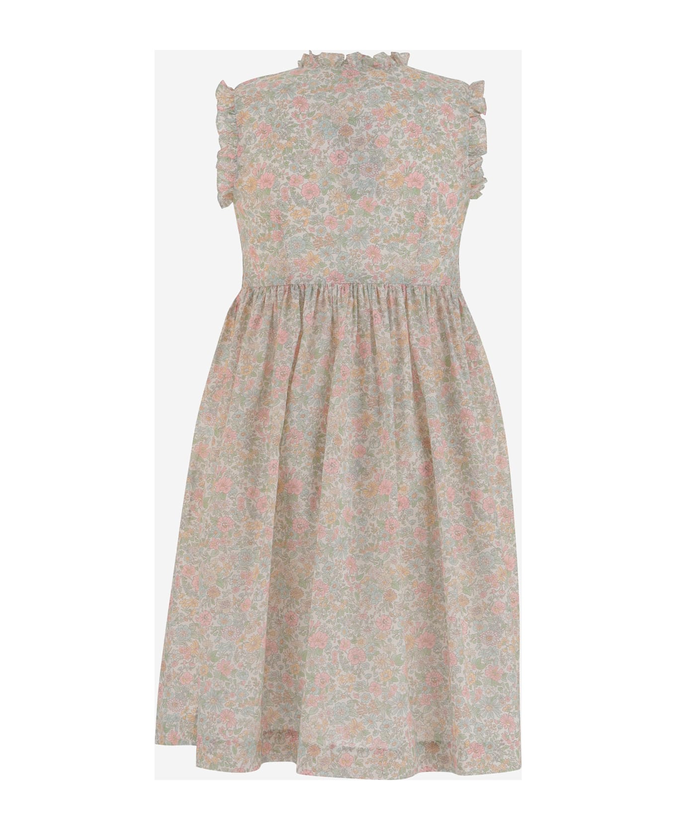 Bonpoint Cotton Dress With Floral Pattern - Red
