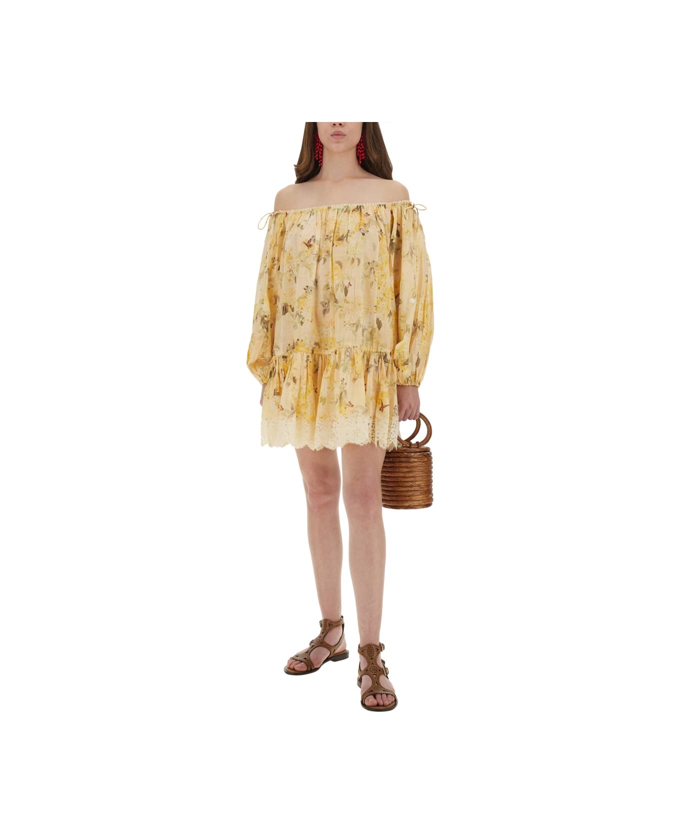 Zimmermann "cascadian" Short Dress - YELLOW