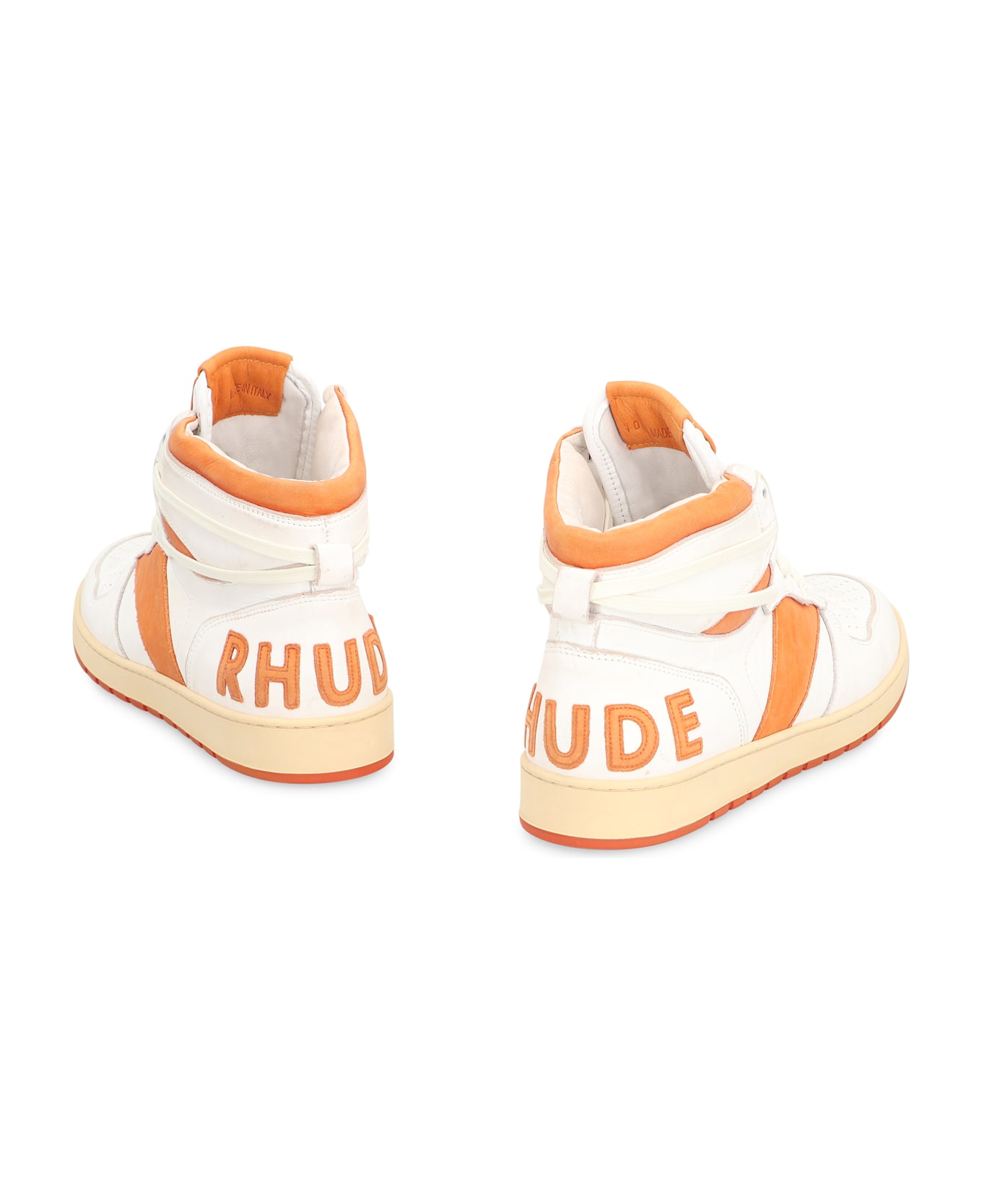 Rhude Rhecess Leather High-top Sneakers - White