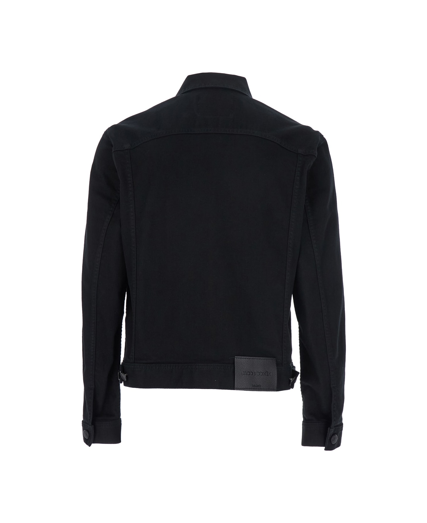 Jacob Cohen 
brad
 Black Jacket With Classic Collar And Logo Patch On The Rear In Denim Man - Black