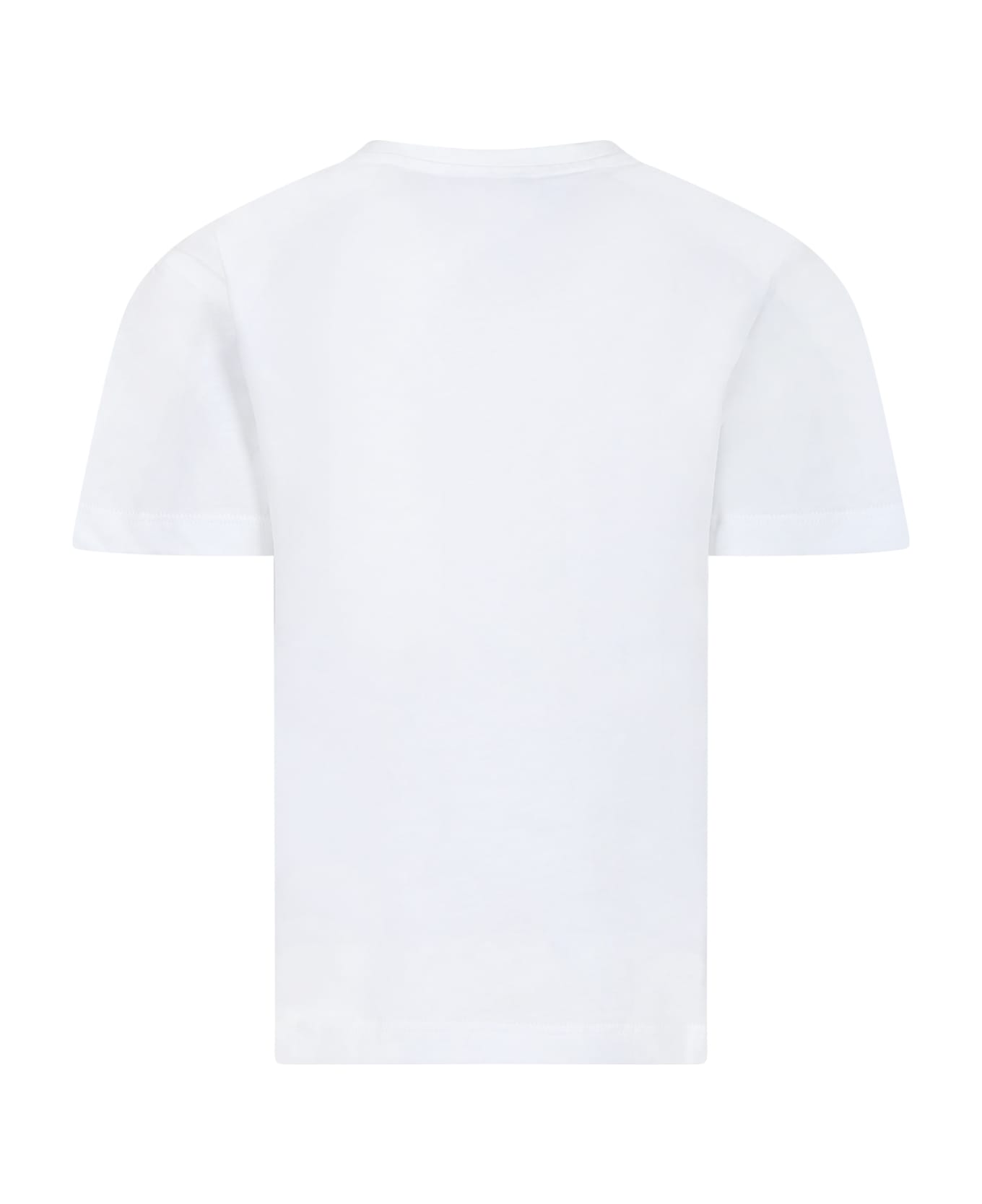 MSGM White T-shirt For Kids With Logo - Bianco