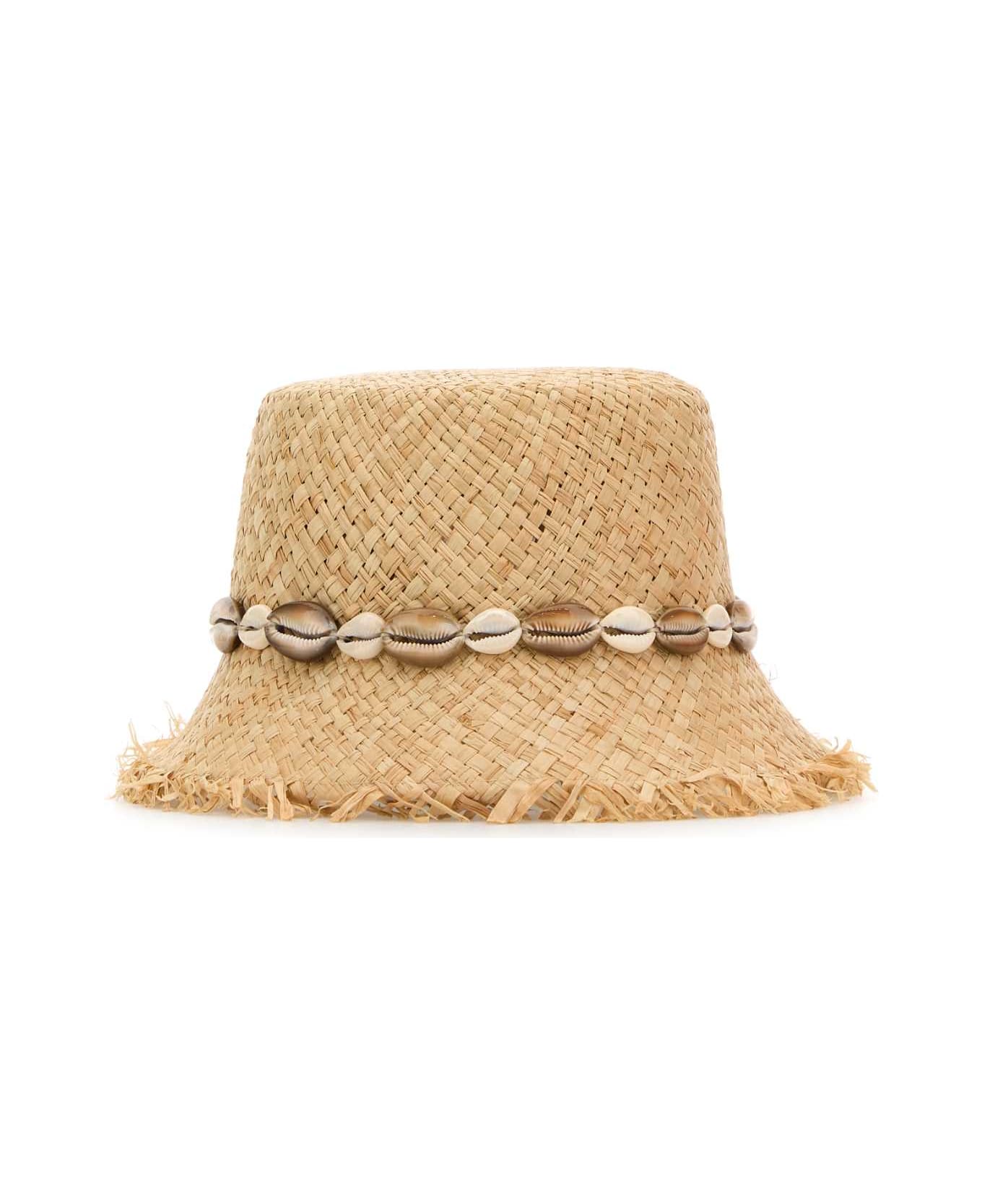 Alanui Raffia Bucket Hat - NATURAL