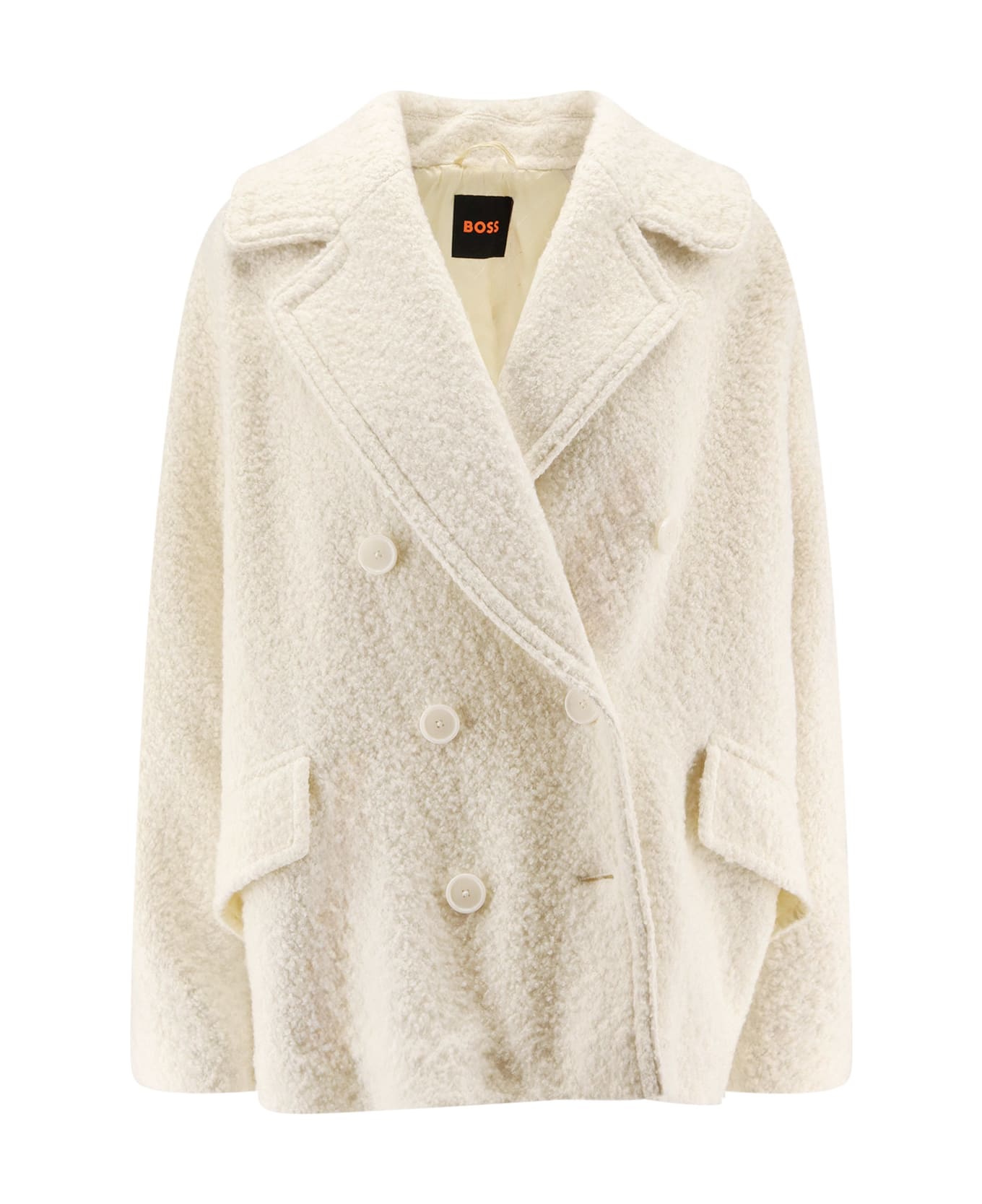 Hugo Boss Wool Blend Caban Coat - OPEN WHITE