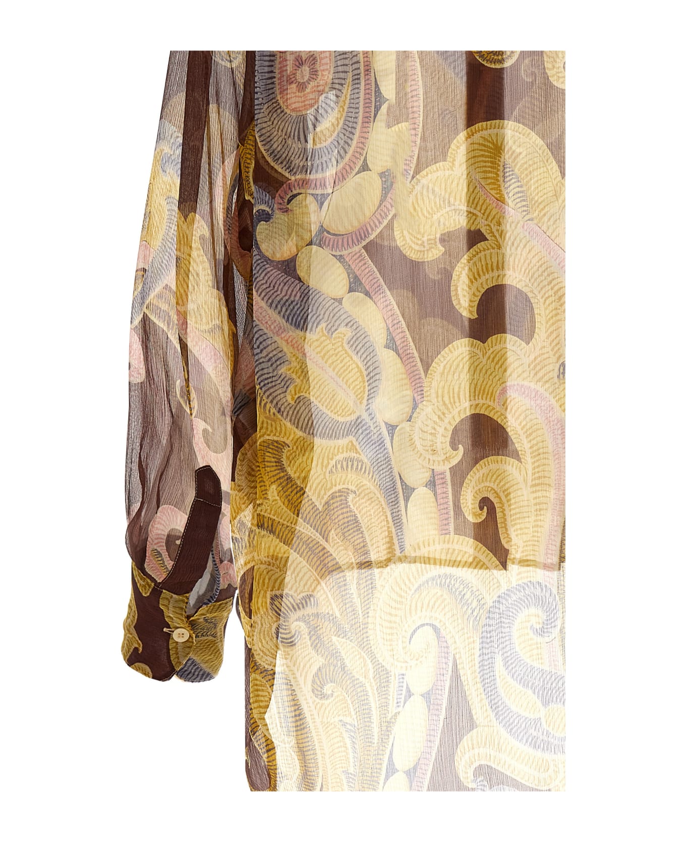 Etro Printed Silk Shirt - BROWN/YELLOW