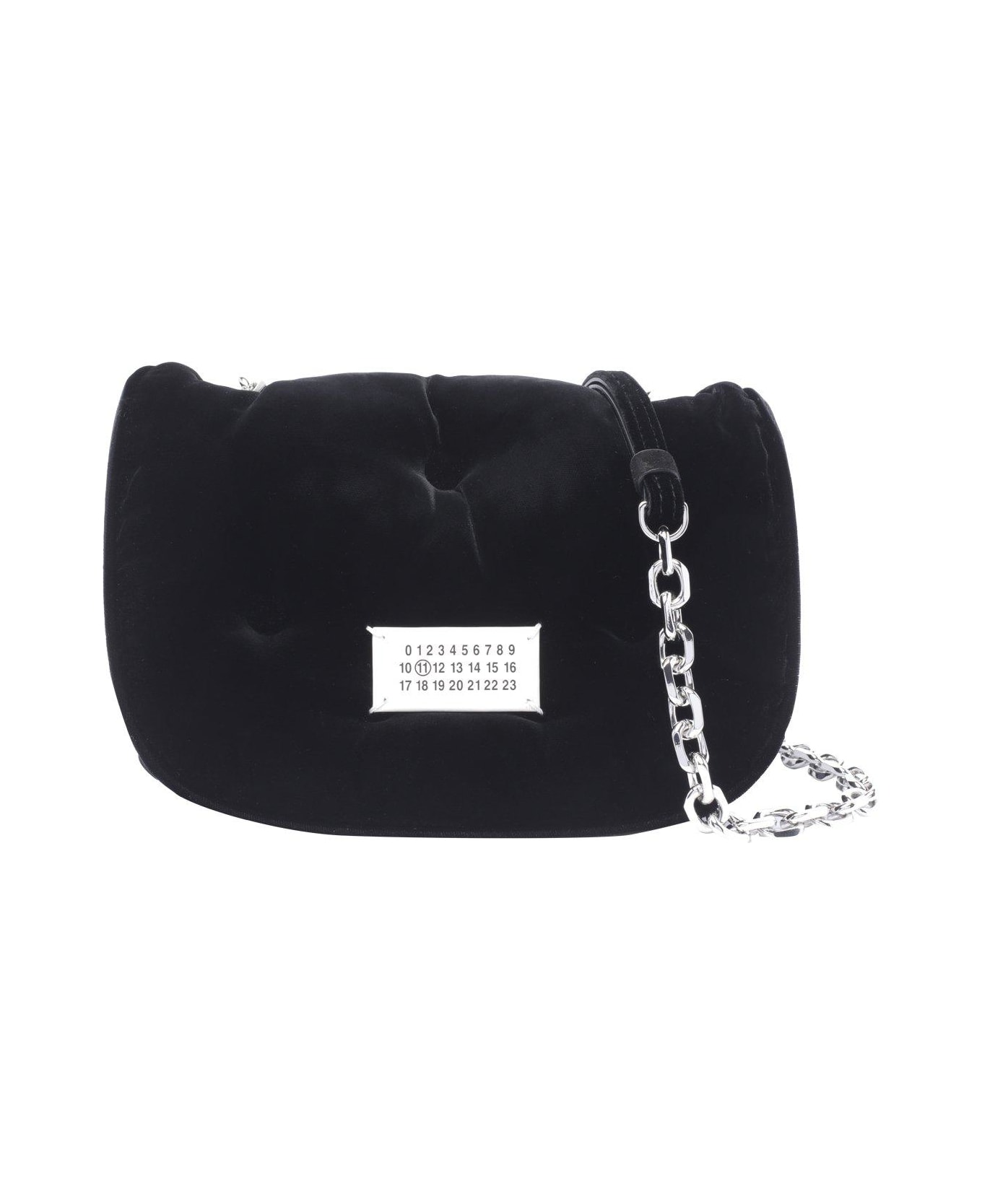 Maison Margiela Glam Slam Chain-linked Velvet Crossbody Bag - Black