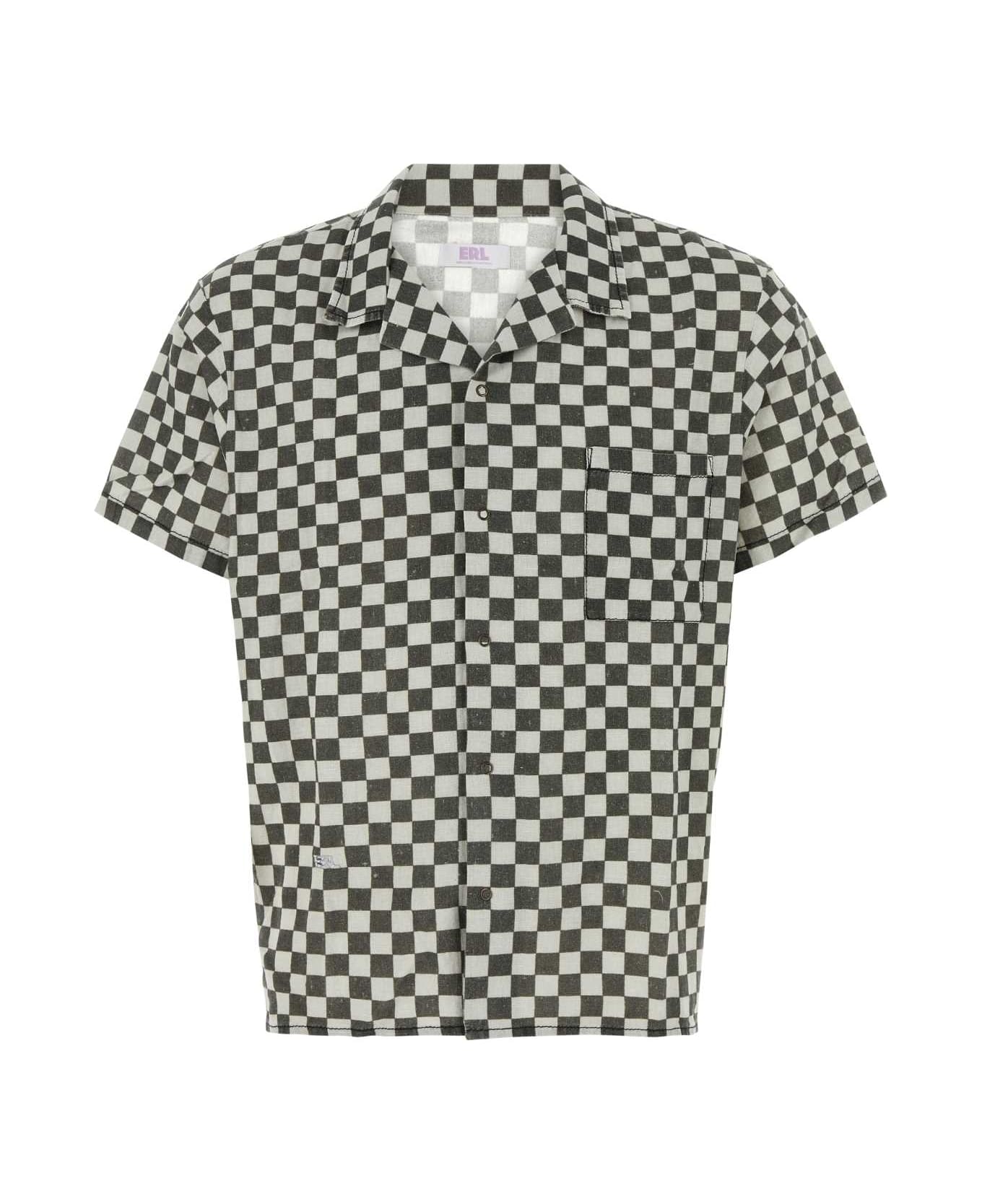 ERL Printed Cotton And Linen Shirt - CHECKER シャツ