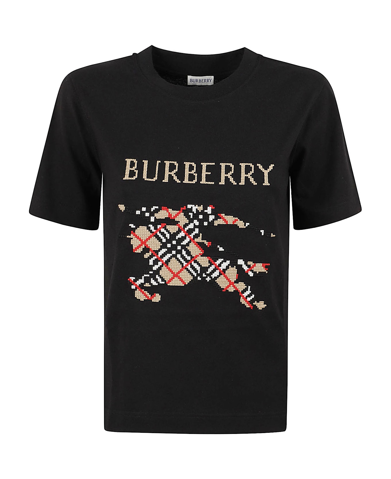 Burberry Check-motif Graphic T-shirt - Black