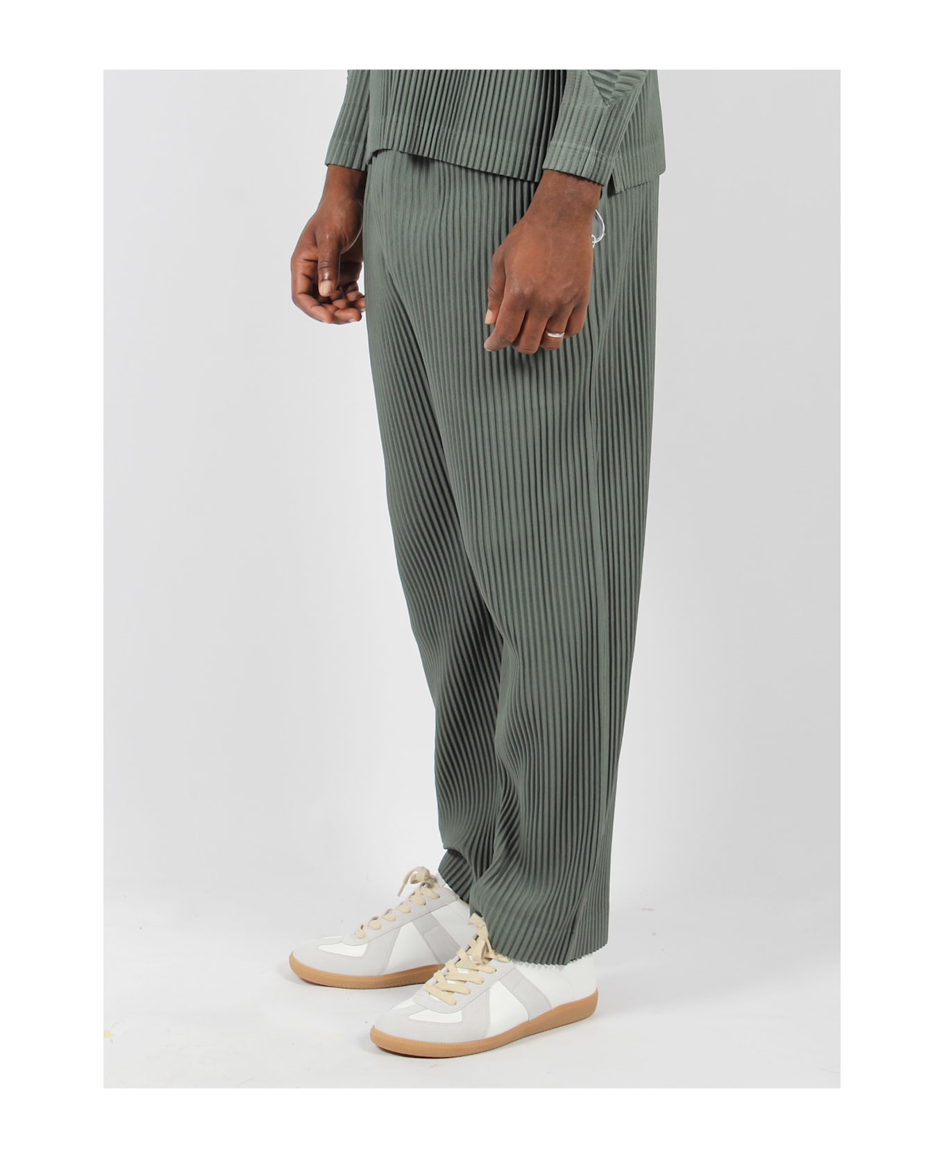 Homme Plissé Issey Miyake Straight Leg Trousers - Green