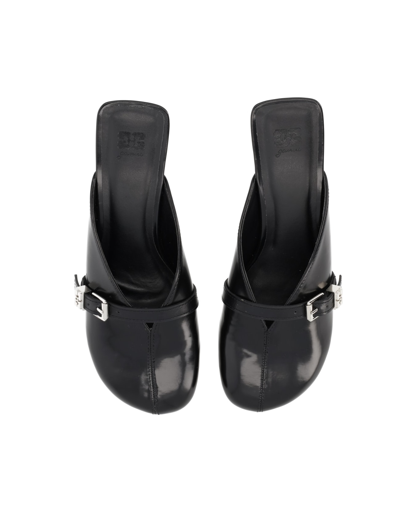 Ganni Mules With Heels - BLACK