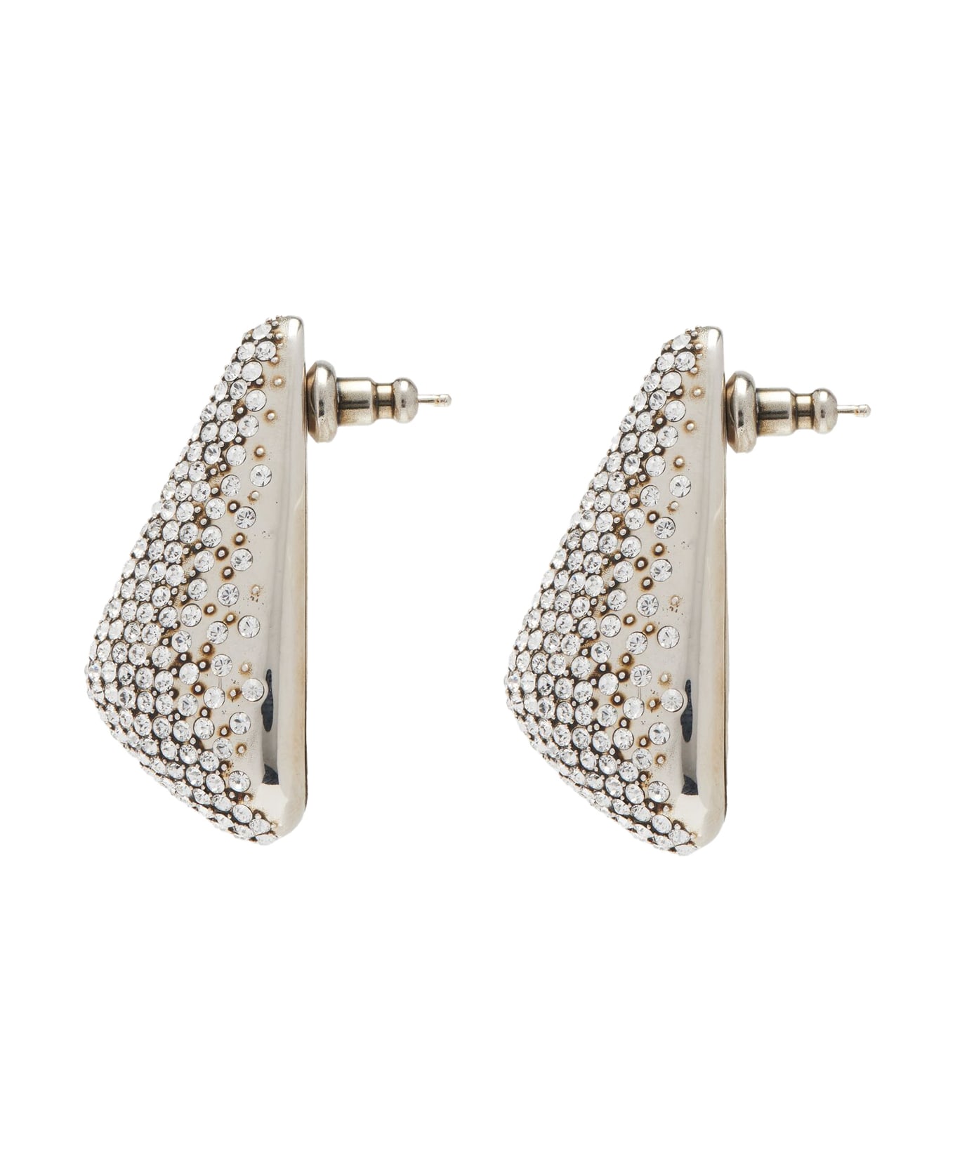 Alexander McQueen Antiqued Silver Jewelled Claw Earrings - Silver