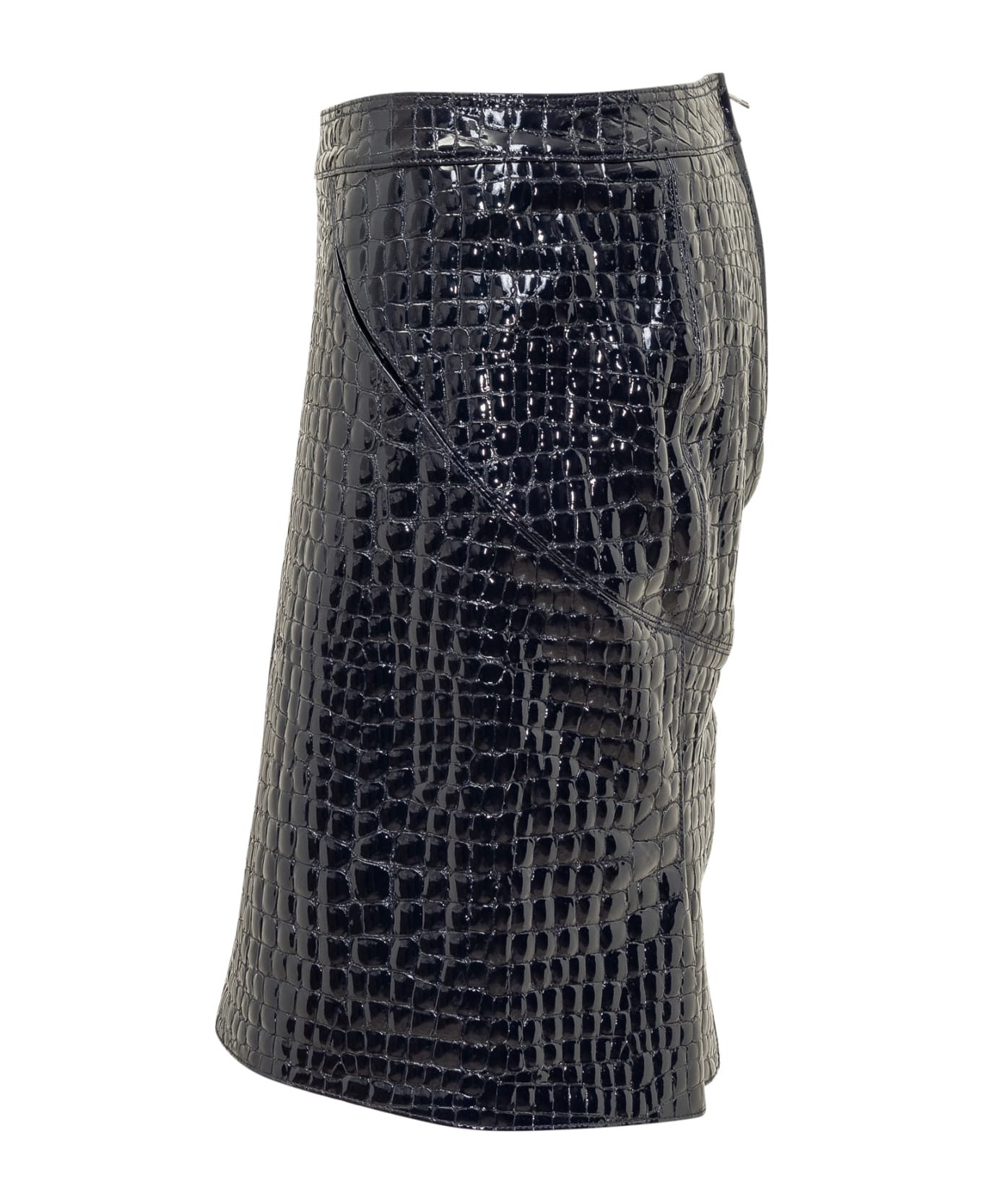 Tom Ford Crocodile-embossed Leather Skirt - DEEP BLUE