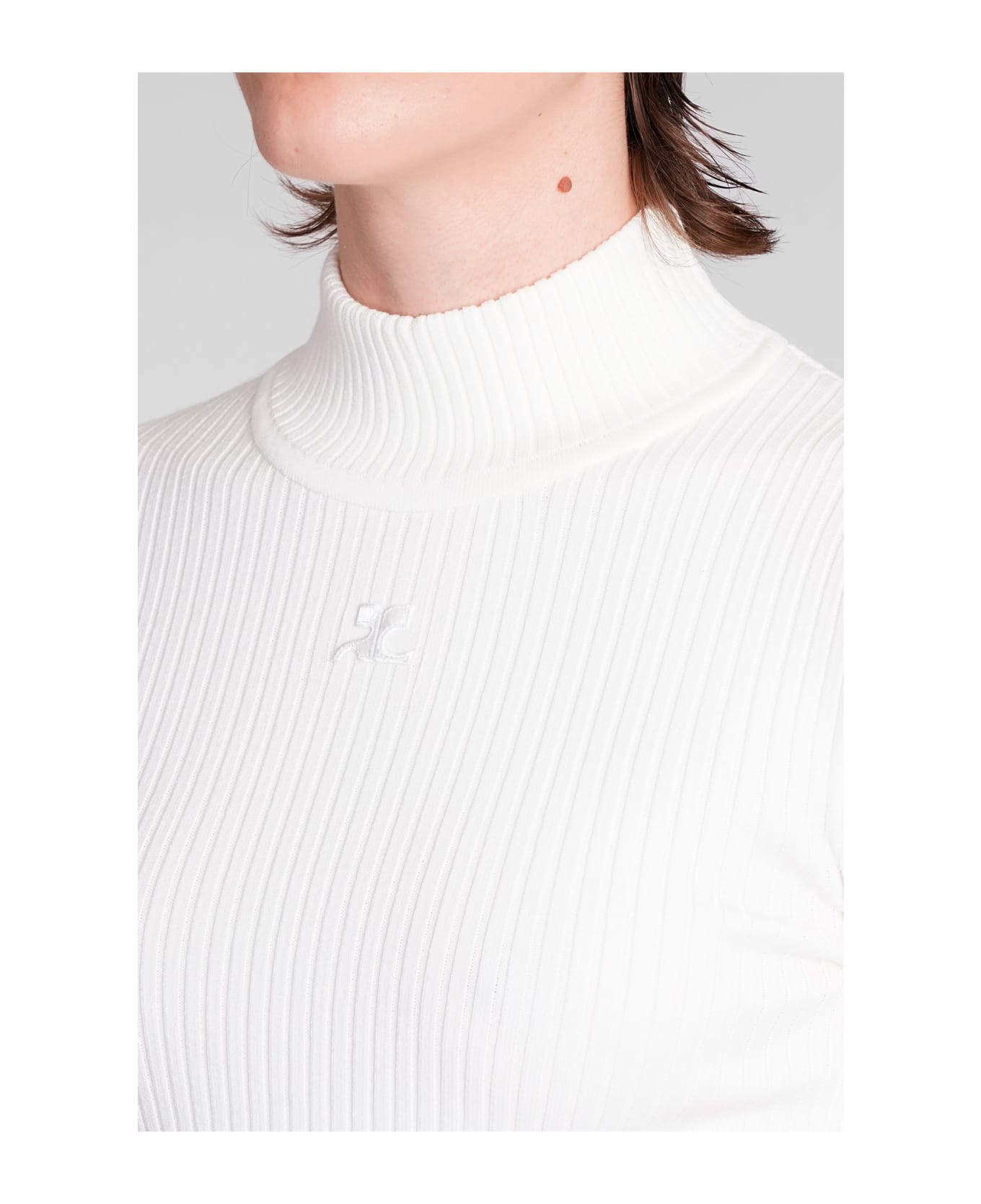 Courrèges Knitwear In White Viscose - white