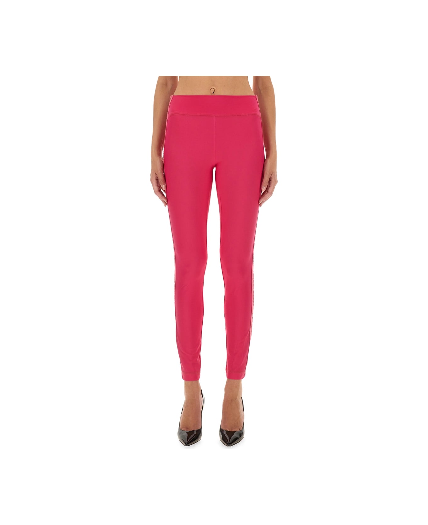 Versace Jeans Couture Leggings With Logo - FUCHSIA