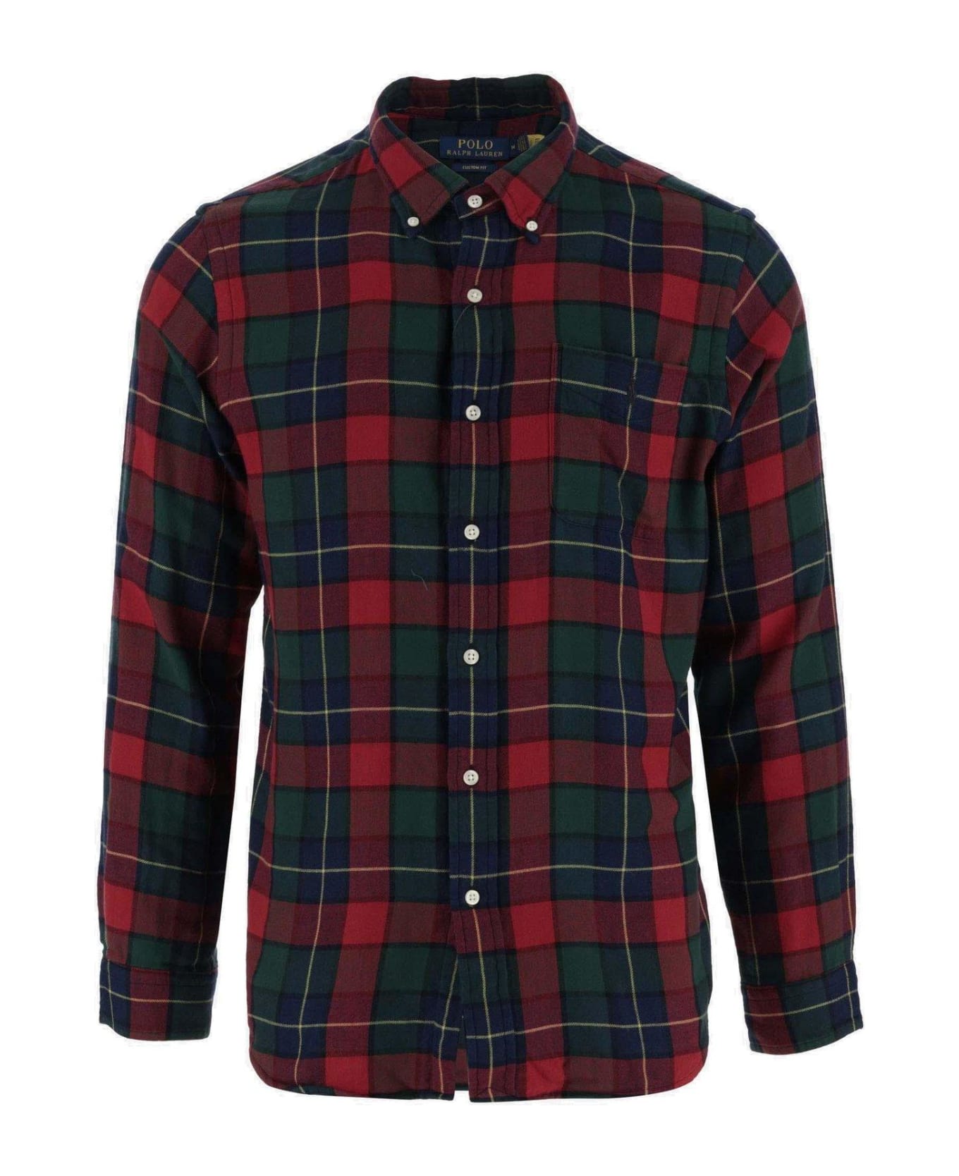 Ralph Lauren Polo Pony Checked Long-sleeved Shirt - Red Green Multi
