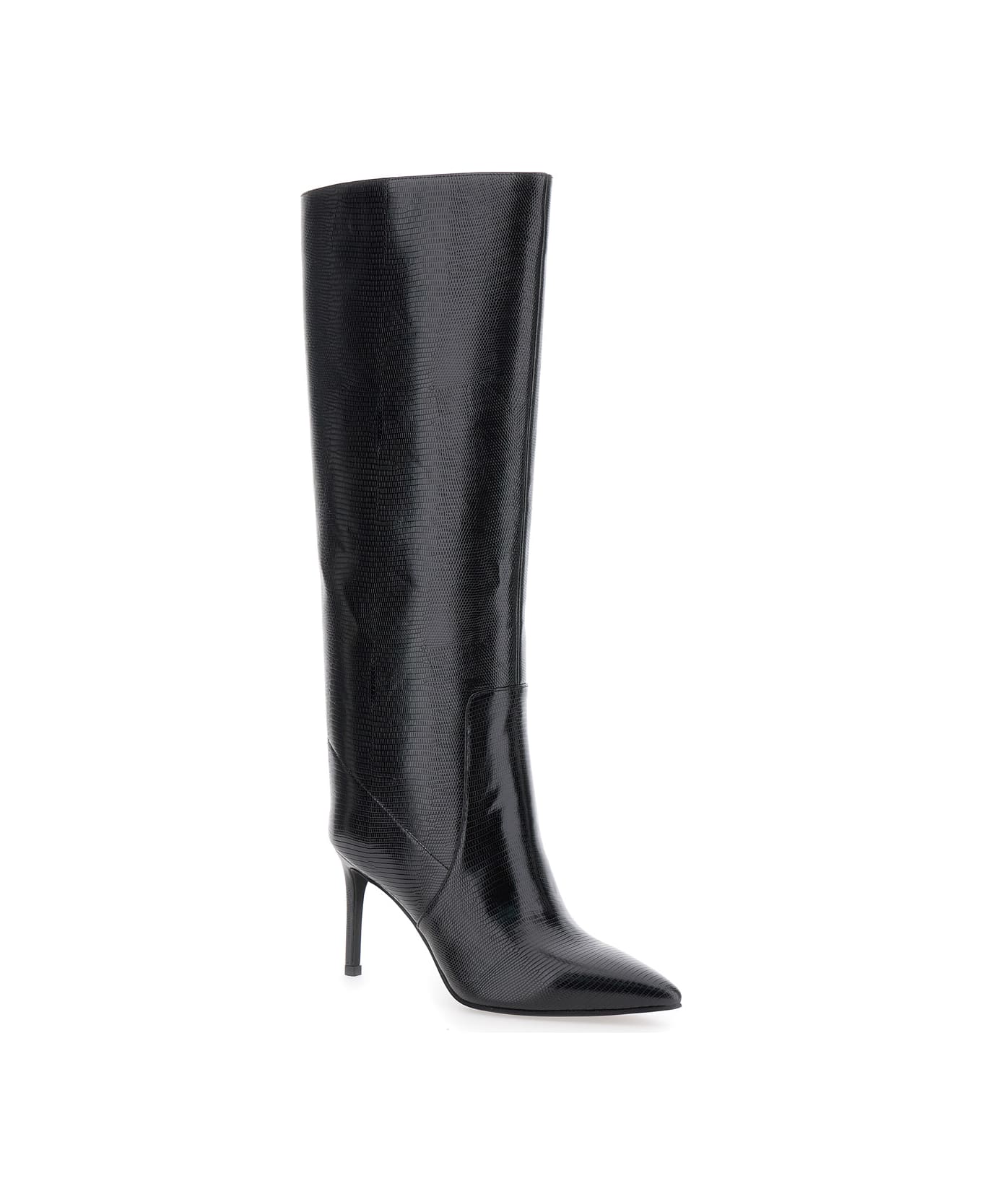 Jeffrey Campbell Black Boots With Stiletto Heel In Leather Woman - Black