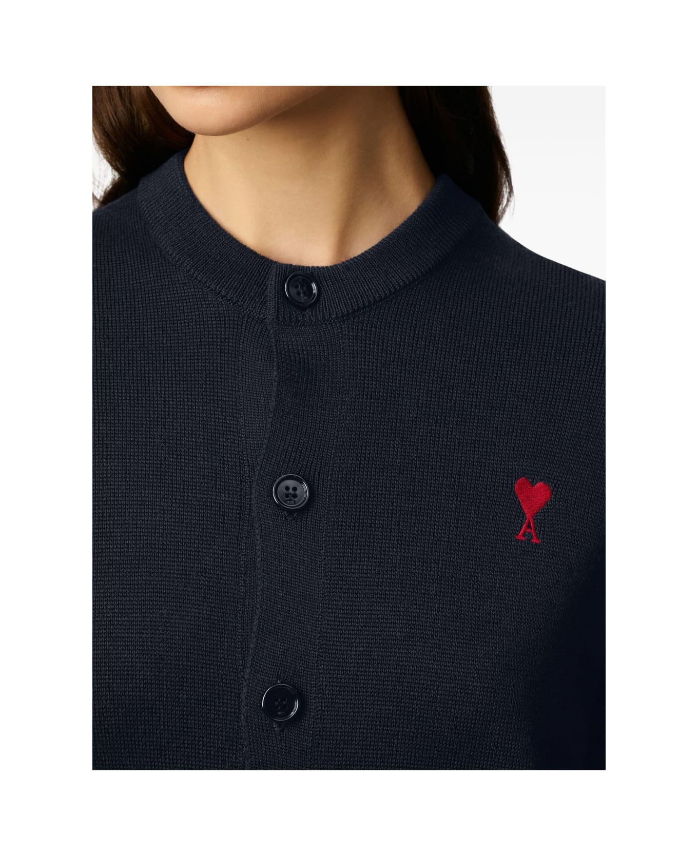 Ami Alexandre Mattiussi Ami De Coeur Wool Cardigan - Blue