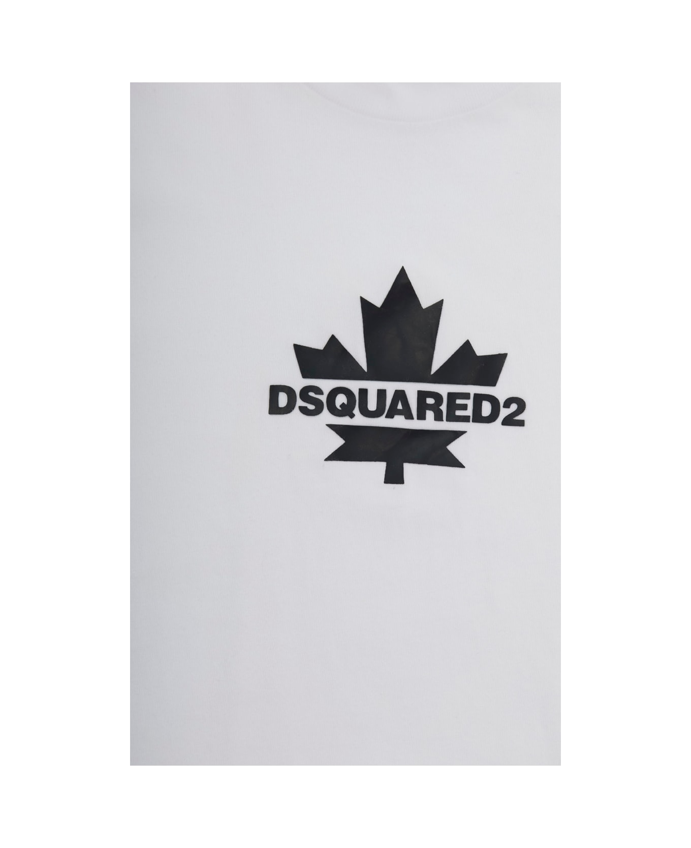 Dsquared2 White Crewneck T-shirt With Logo Print On The Front In Cotton Boy - White