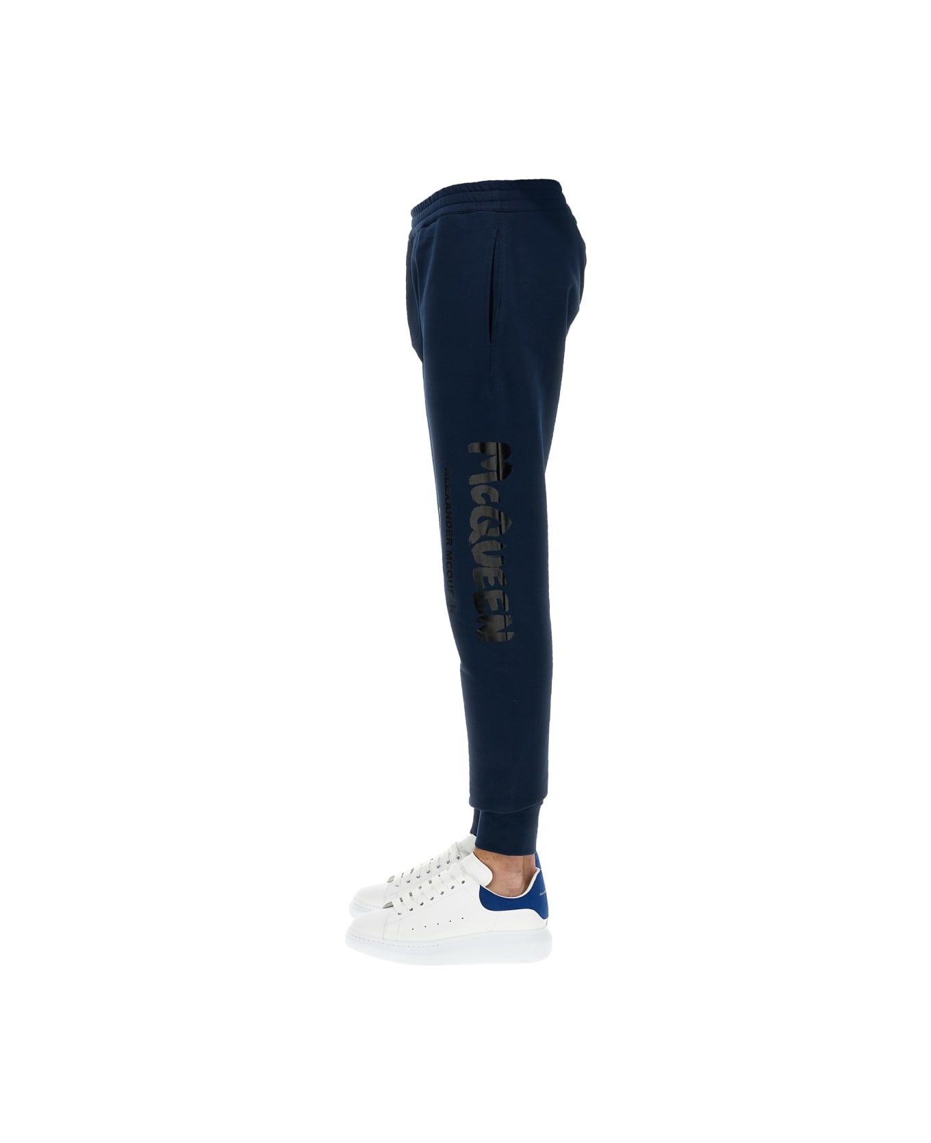 Alexander McQueen Jogging Pants With Graffiti Logo - BLUE スウェットパンツ
