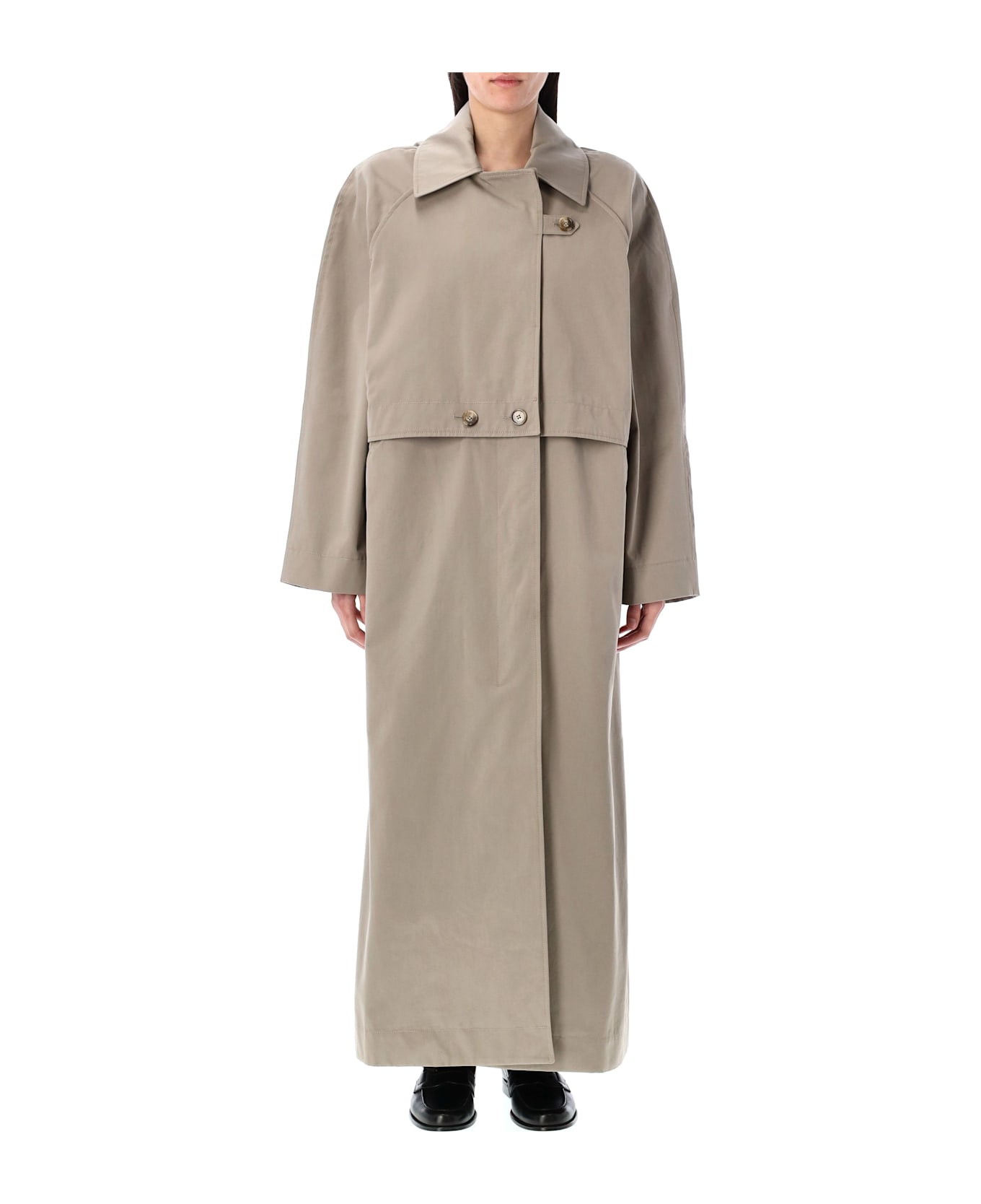 REMAIN Birger Christensen Long Trench Coat - CROCKREY BEIGE