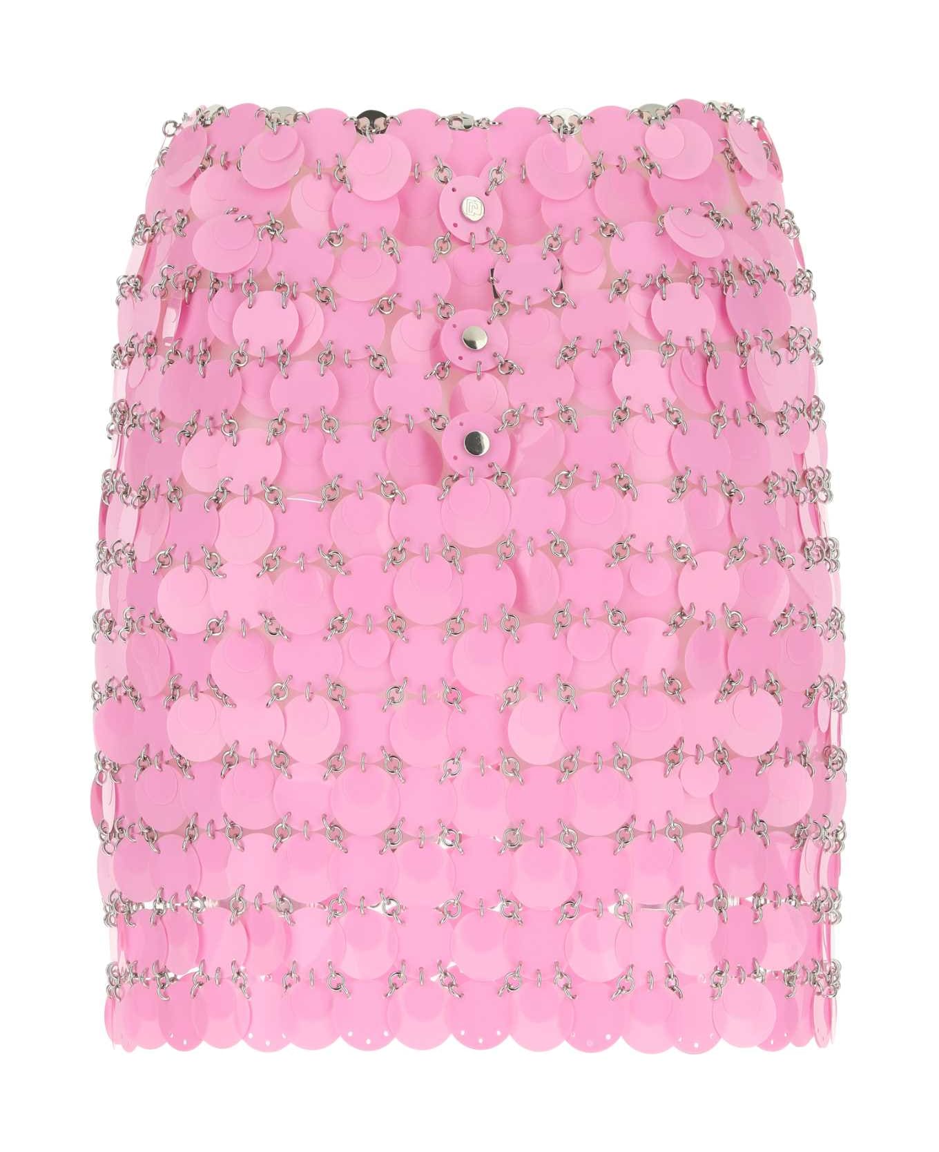 Paco Rabanne Pink Maxi Sequins Mini Skirt - P652