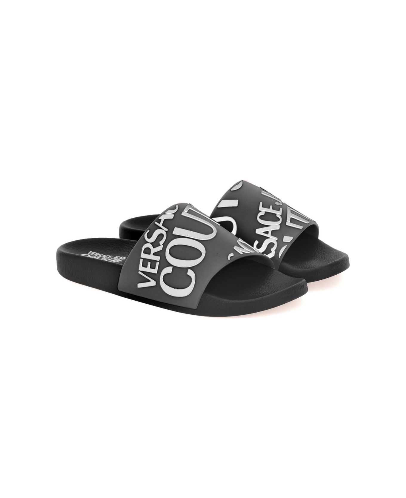 Versace Jeans Couture Pool Slides - Black