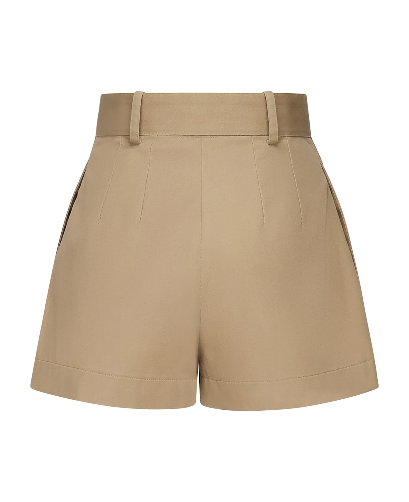 Moncler Pleat Detailed Belted Shorts - KHAKI