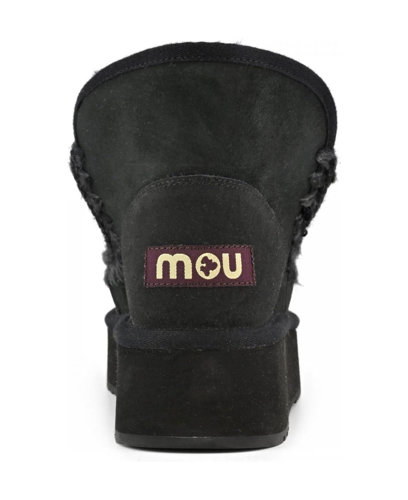 Mou Mini Eskimo Platform Boot In Black Suede - Black