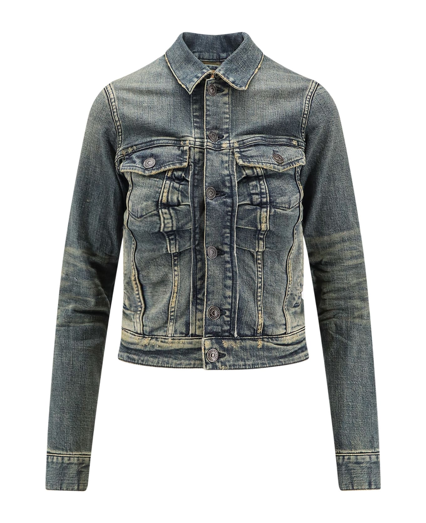 Balenciaga Denim Jacket - BLU VERDE PETROLIO