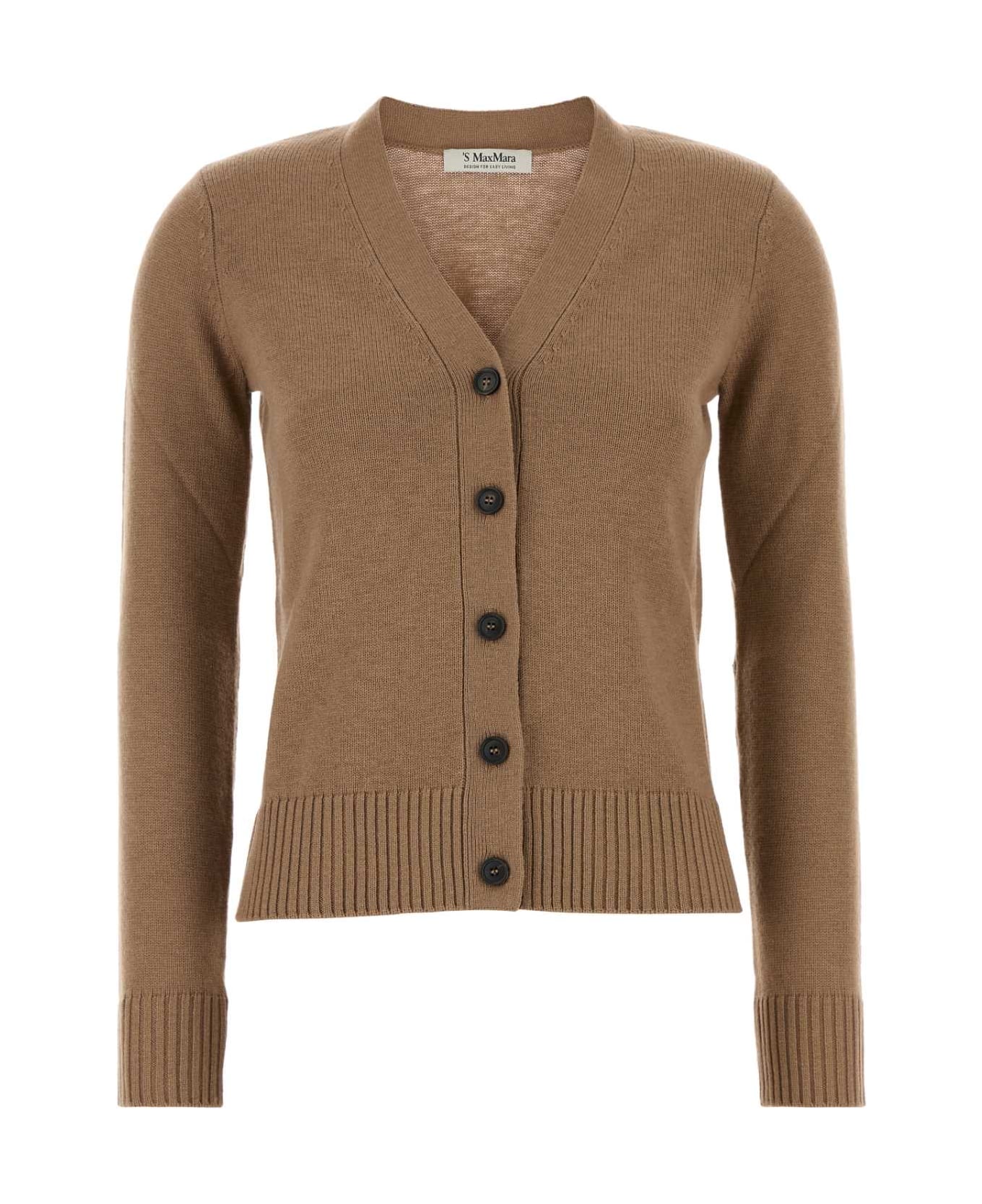 
S Max Mara Camel Wool Apollo Cardigan - CAMMELLO
