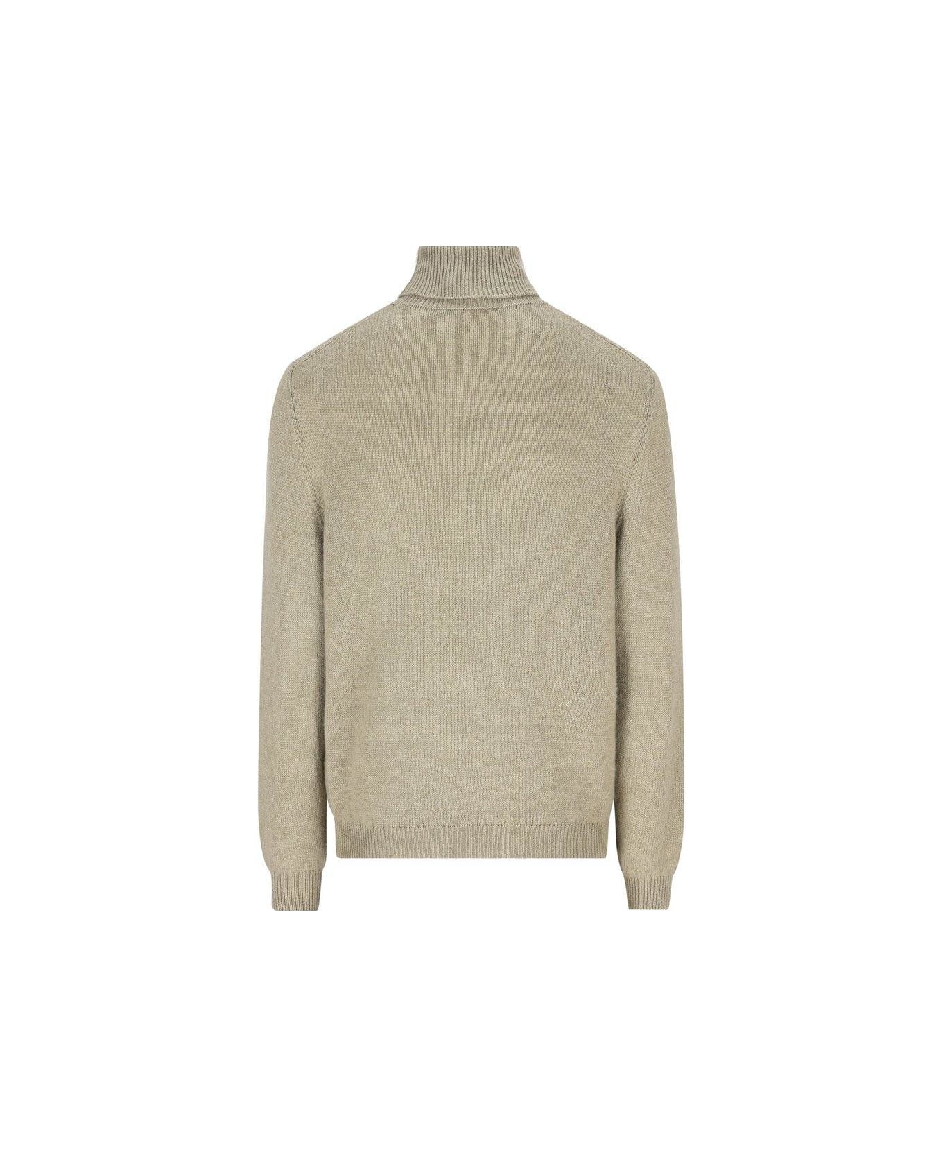 Loro Piana Roll-neck Long-sleeved Jumper - CORIANDER SEEDS MELANGE