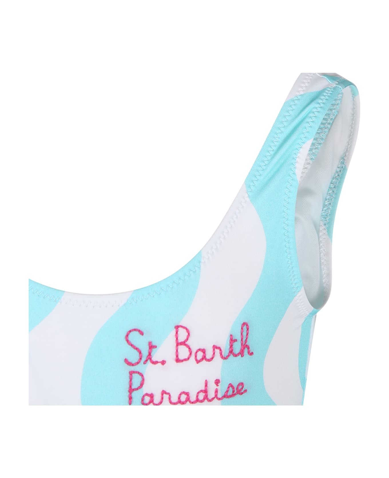 MC2 Saint Barth White Swimsuit For Girl With Hello Kitty Print - White 水着