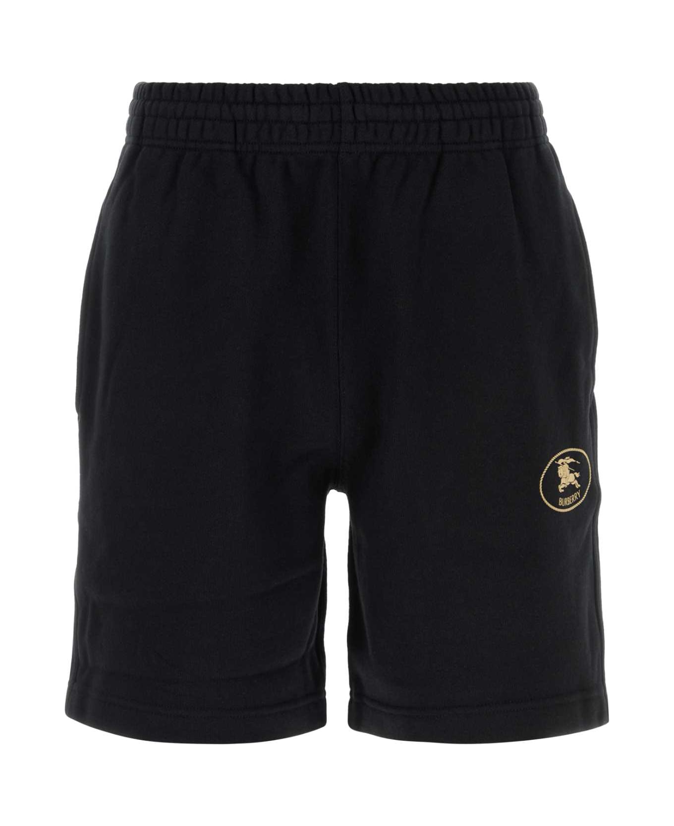 Burberry Black Cotton Bermuda Shorts - BLACK
