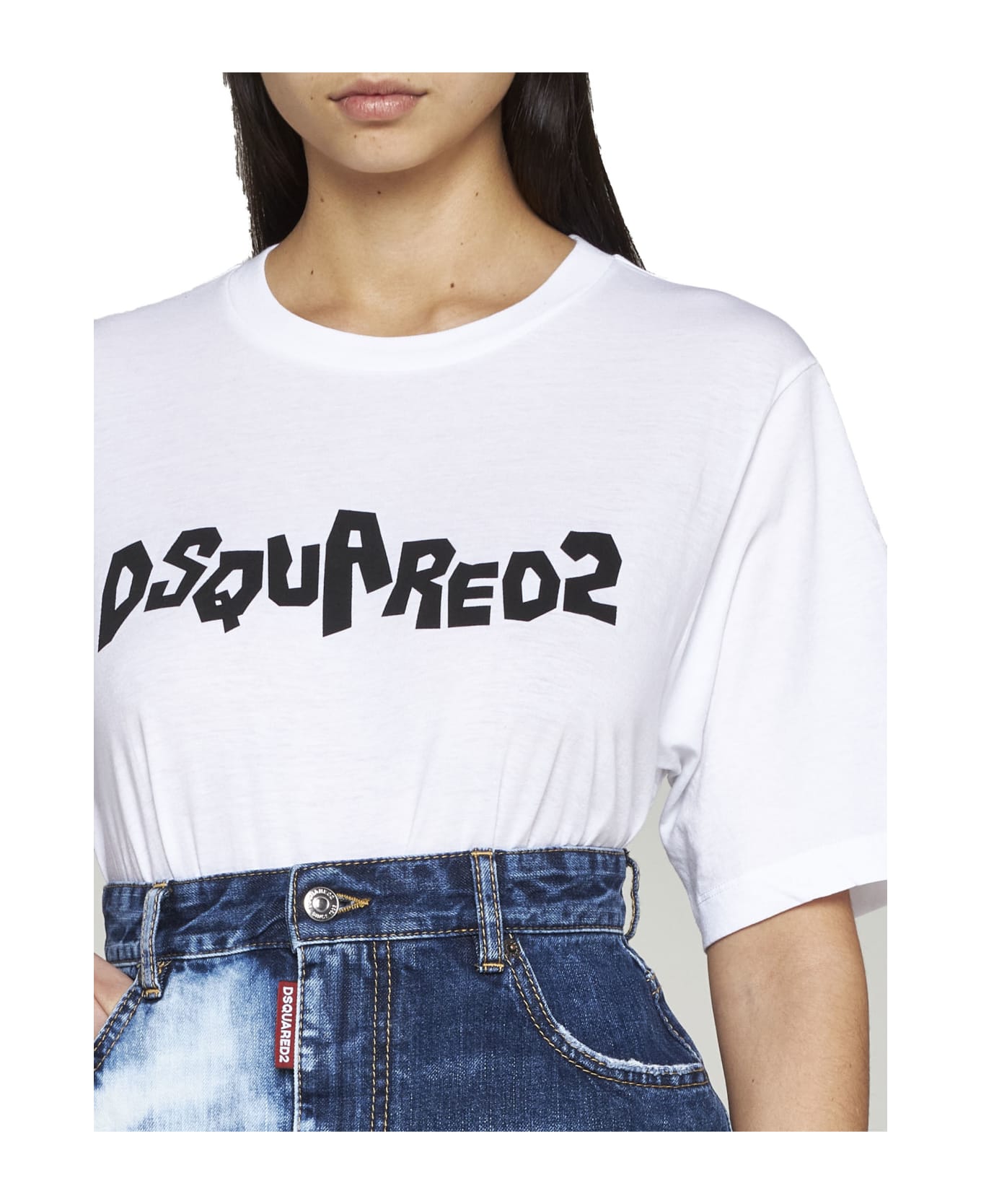 Dsquared2 White T-shirt With Contrast Logo - Bianco