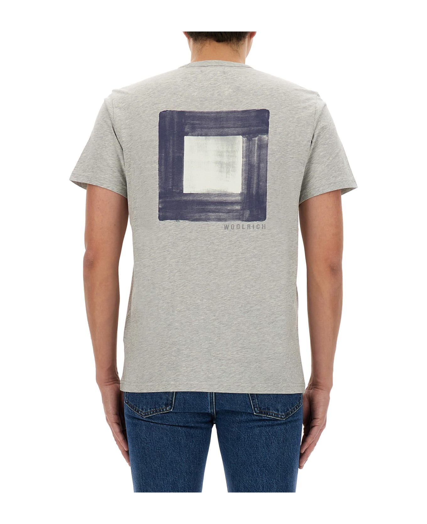 Woolrich T-shirt With Logo - GRIGIO