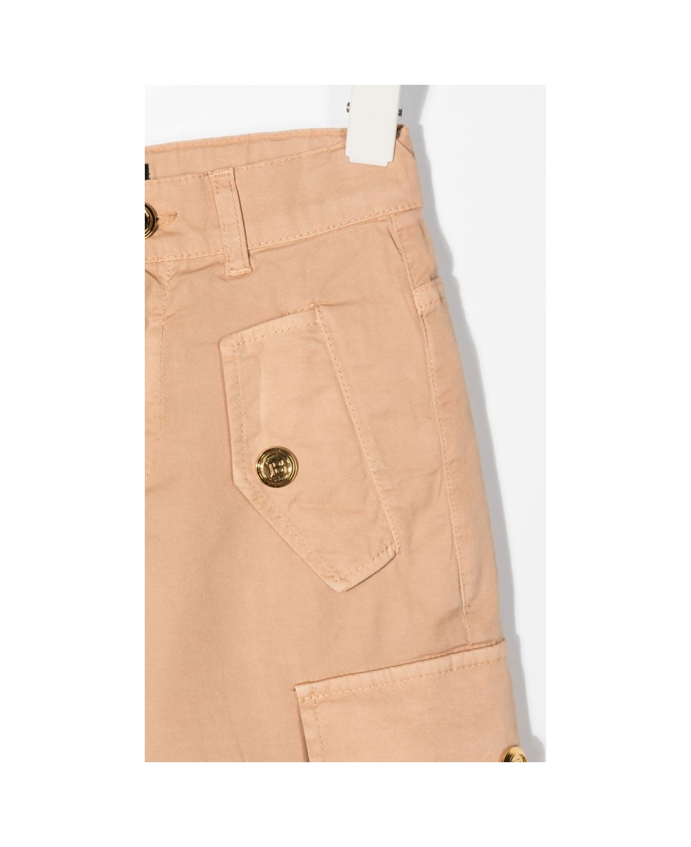 Balmain Kids Cargo Pants In Beige Cotton - Beige