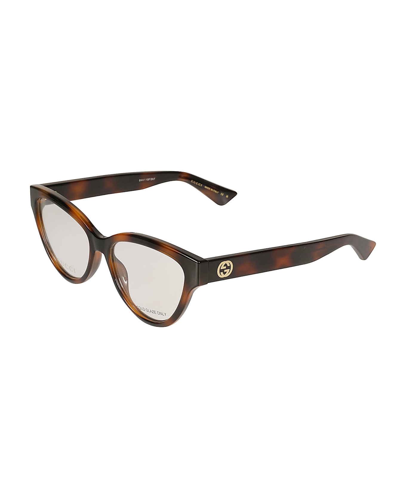 Gucci Eyewear Logo Lens Round Frame - 002 havana havana transpa