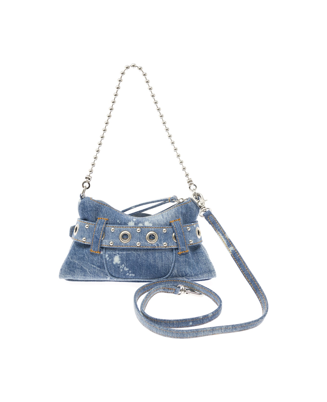 Dsquared2 'gothic' Light Blue Shoulder Bag With Belt Detail In Denim Woman - Light blue