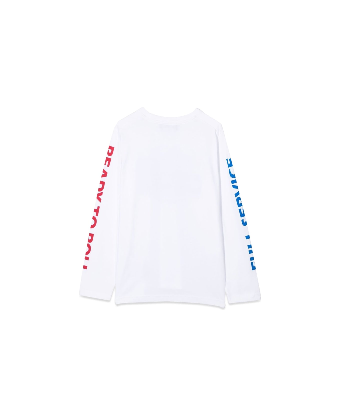 Dsquared2 Long Sleeve T-shirt Front Print And Logo Sleeves - WHITE
