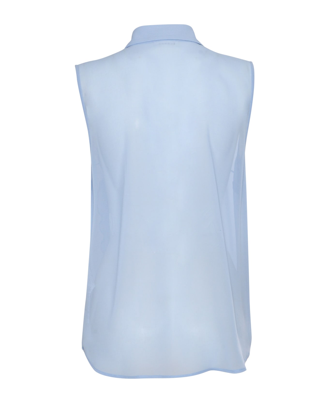 Parosh Sleeveless Shirt With Lace - LIGHT BLUE
