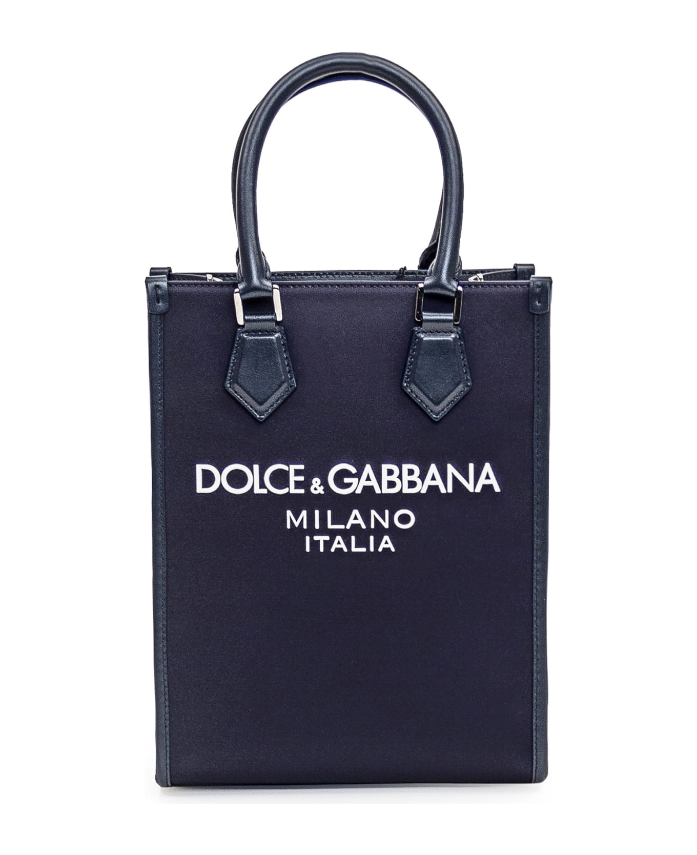 Dolce & Gabbana Small Nylon Tote Bag With Logo - Blue トートバッグ