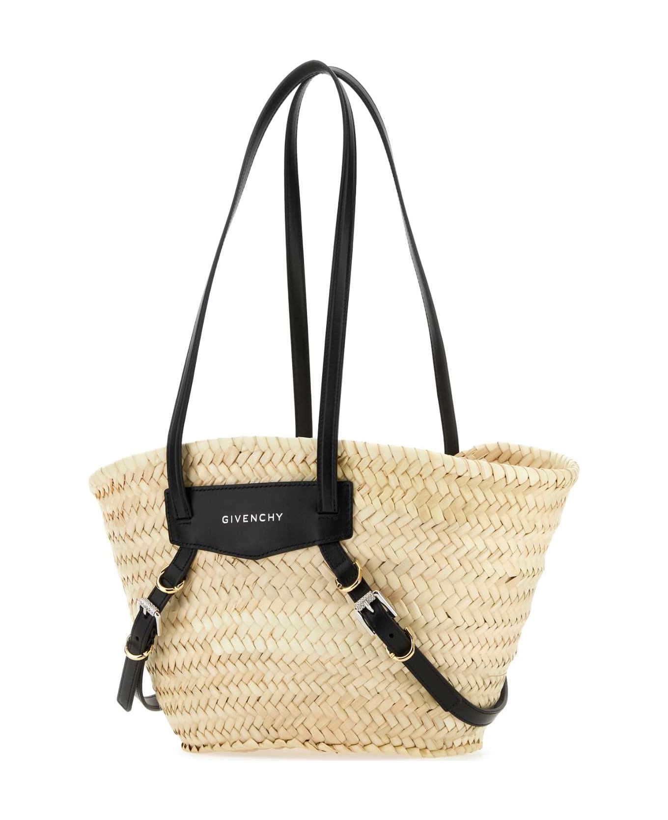 Givenchy Straw Small Voyou Basket Shopping Bag - BLACK