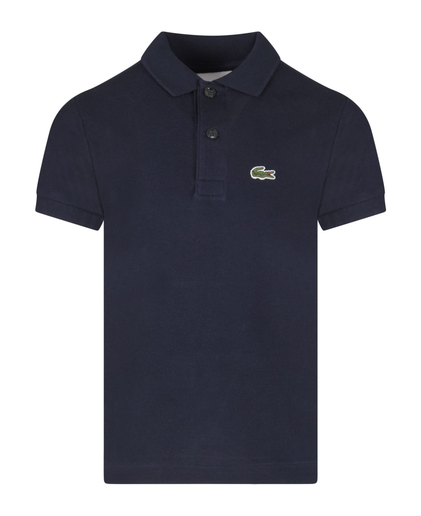 Lacoste Blue Polo For Boy Shirt With Crocodile - Blue