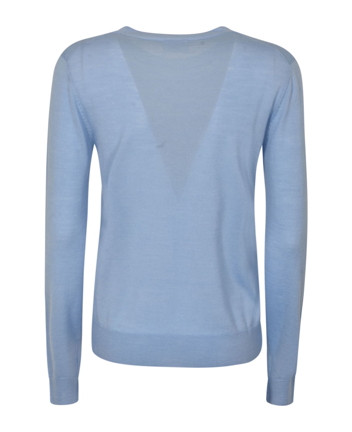 Parosh Rib Trim Knit Plain Sweater - Azzure ニットウェア