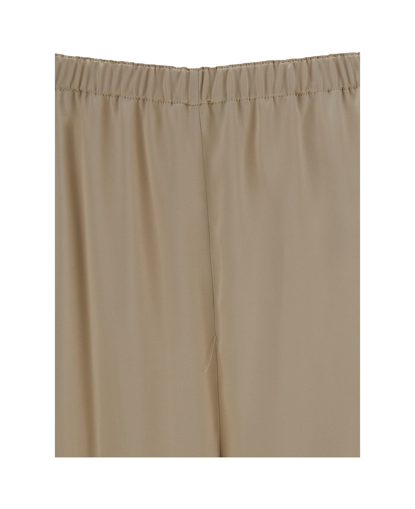 Ferragamo Beige Loose Pants With Elasticated Waist In Rayon Woman - Beige ボトムス